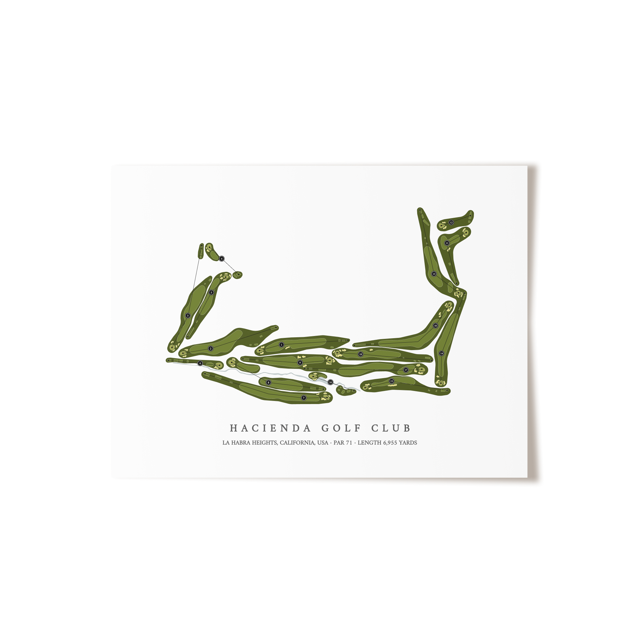 Hacienda Golf Club | Golf Course Map | Unframed 