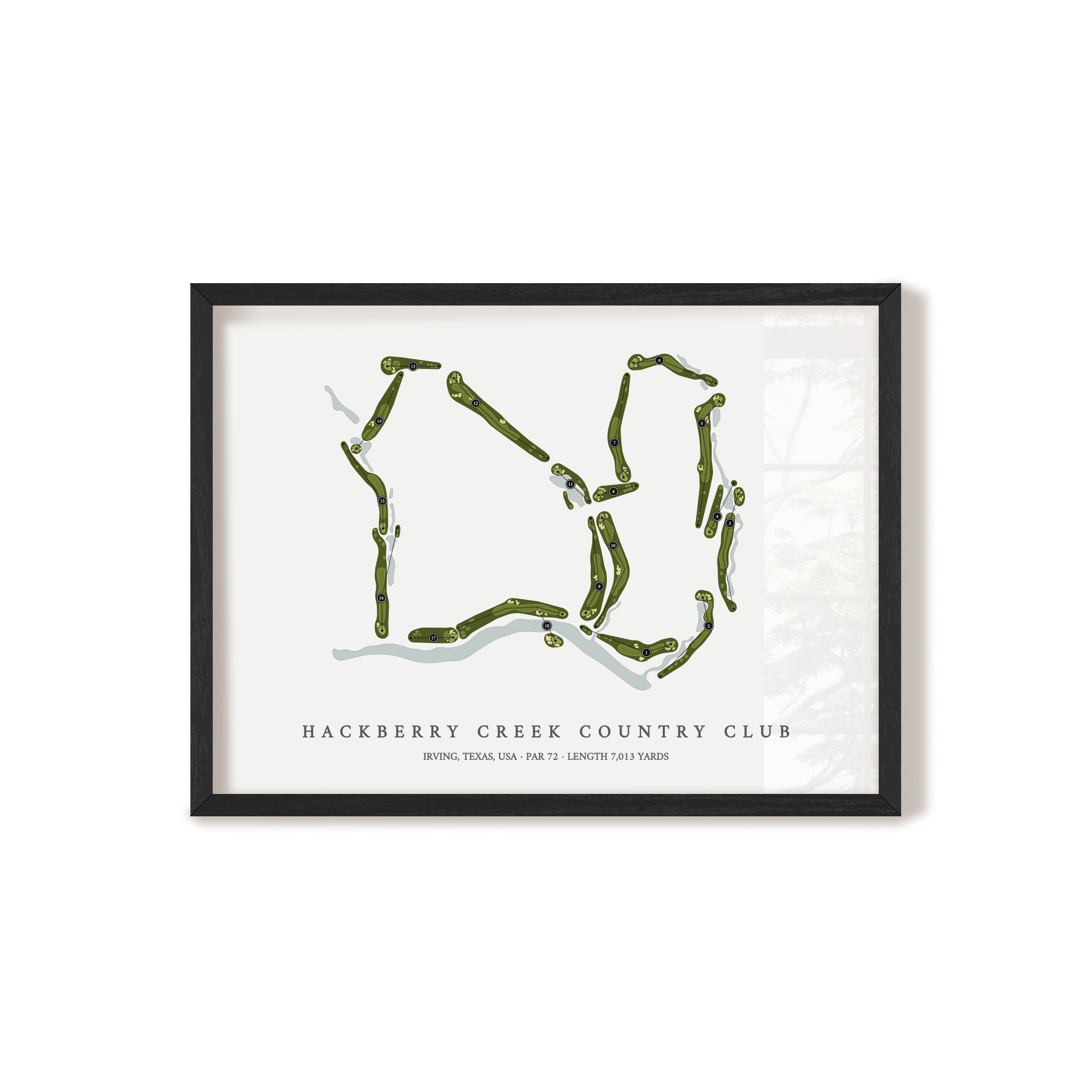 Hackberry Creek Country Club | Golf Course Map | Black Frame 