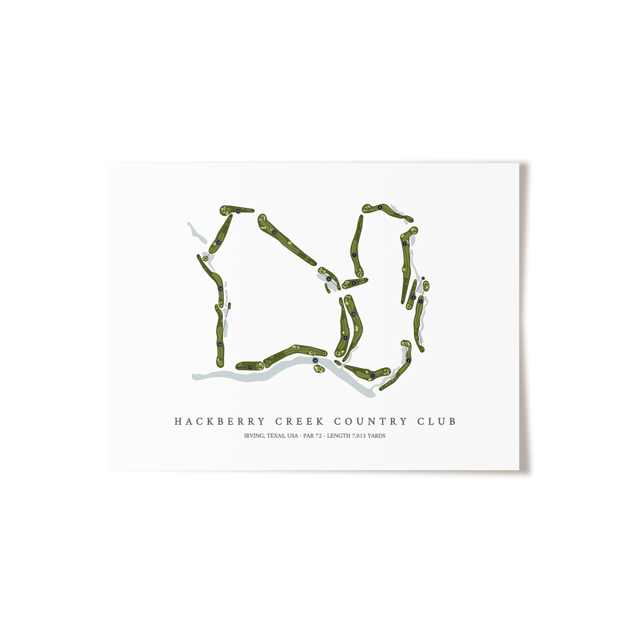 Hackberry Creek Country Club | Golf Course Map | Unframed 