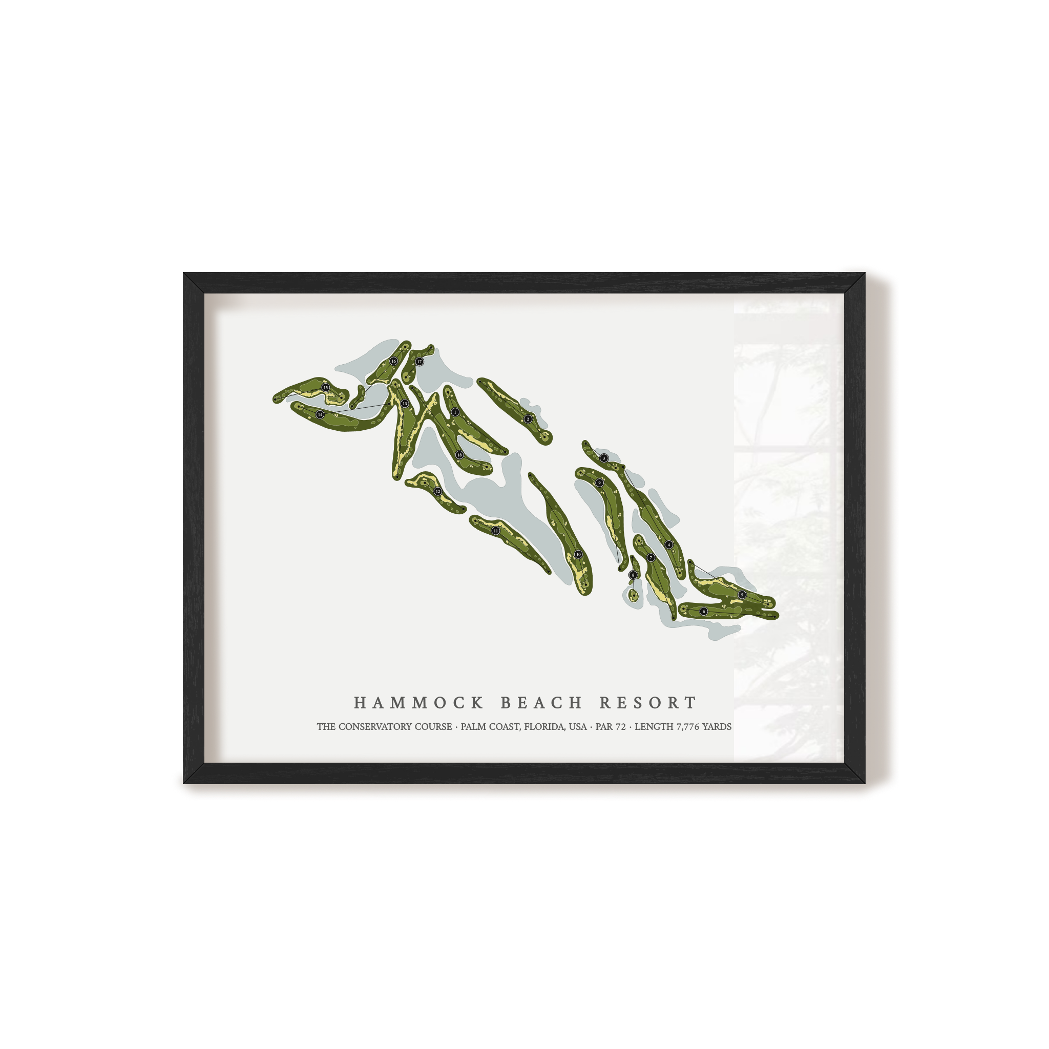 Hammock Beach Resort - The Conservatory Course | Golf Course Map | Black Frame 