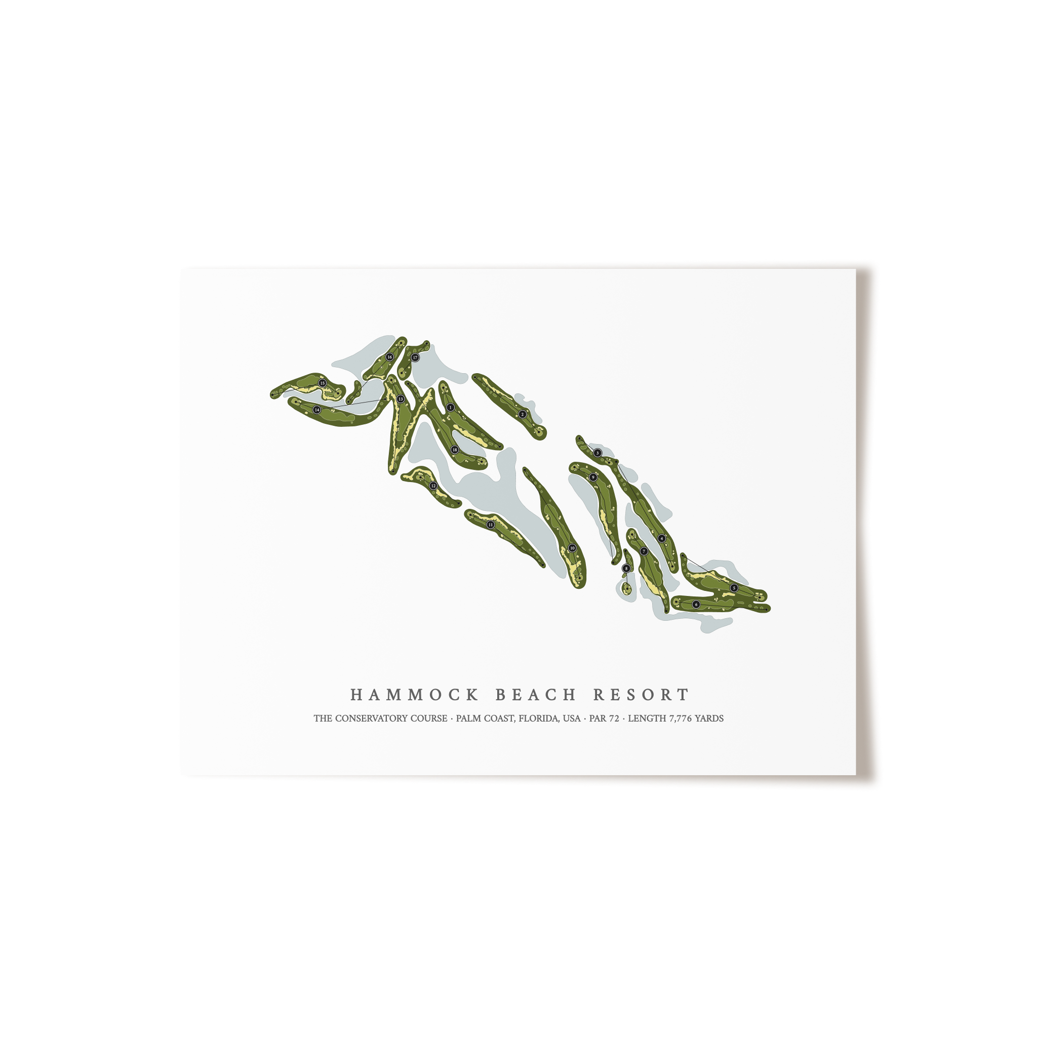 Hammock Beach Resort - The Conservatory Course | Golf Course Map | Unframed 