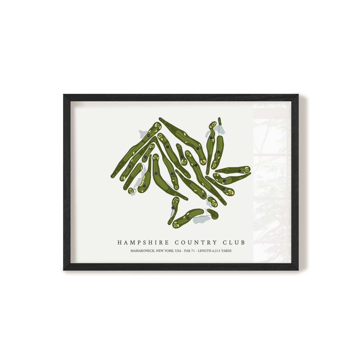 Hampshire Country Club | Golf Course Map | Black Frame