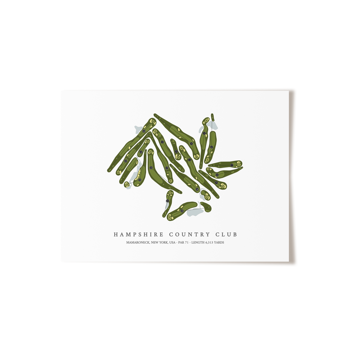 Hampshire Country Club | Golf Course Map | Unframed
