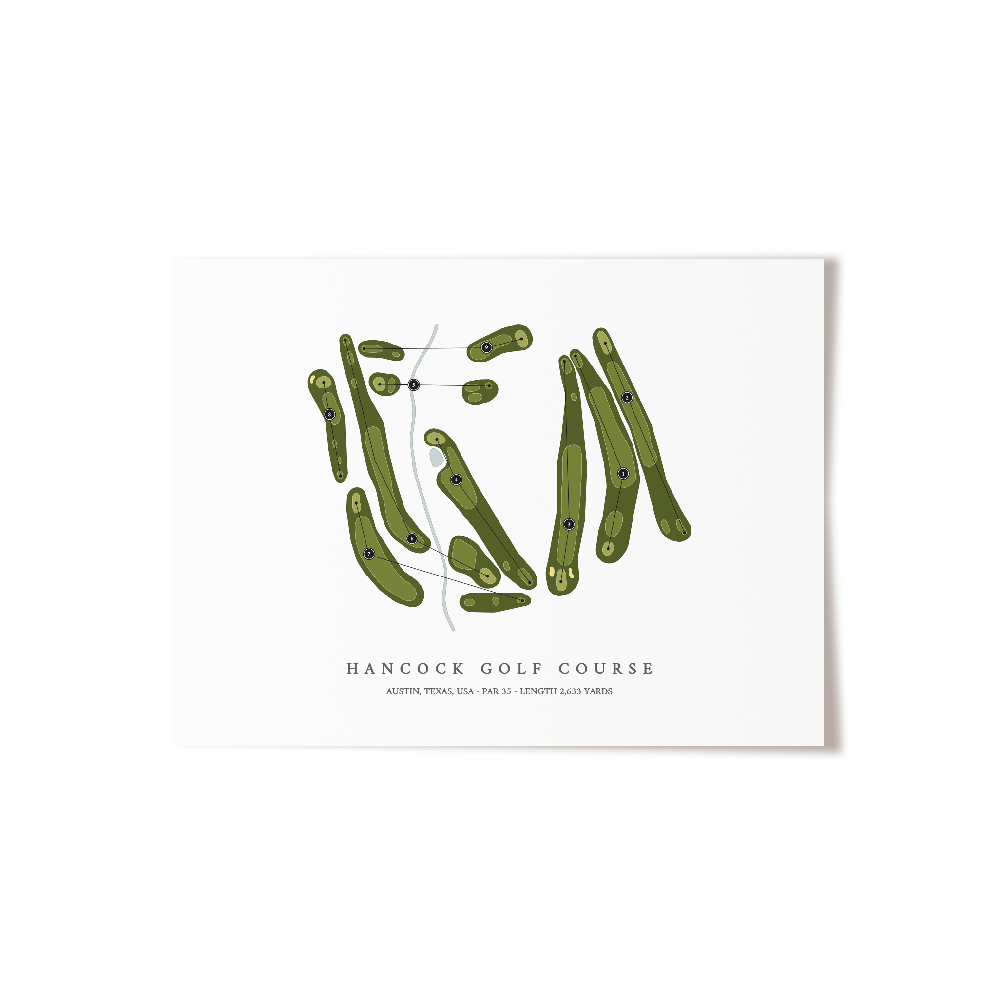 Hancock Golf Course | Golf Course Map | Unframed 