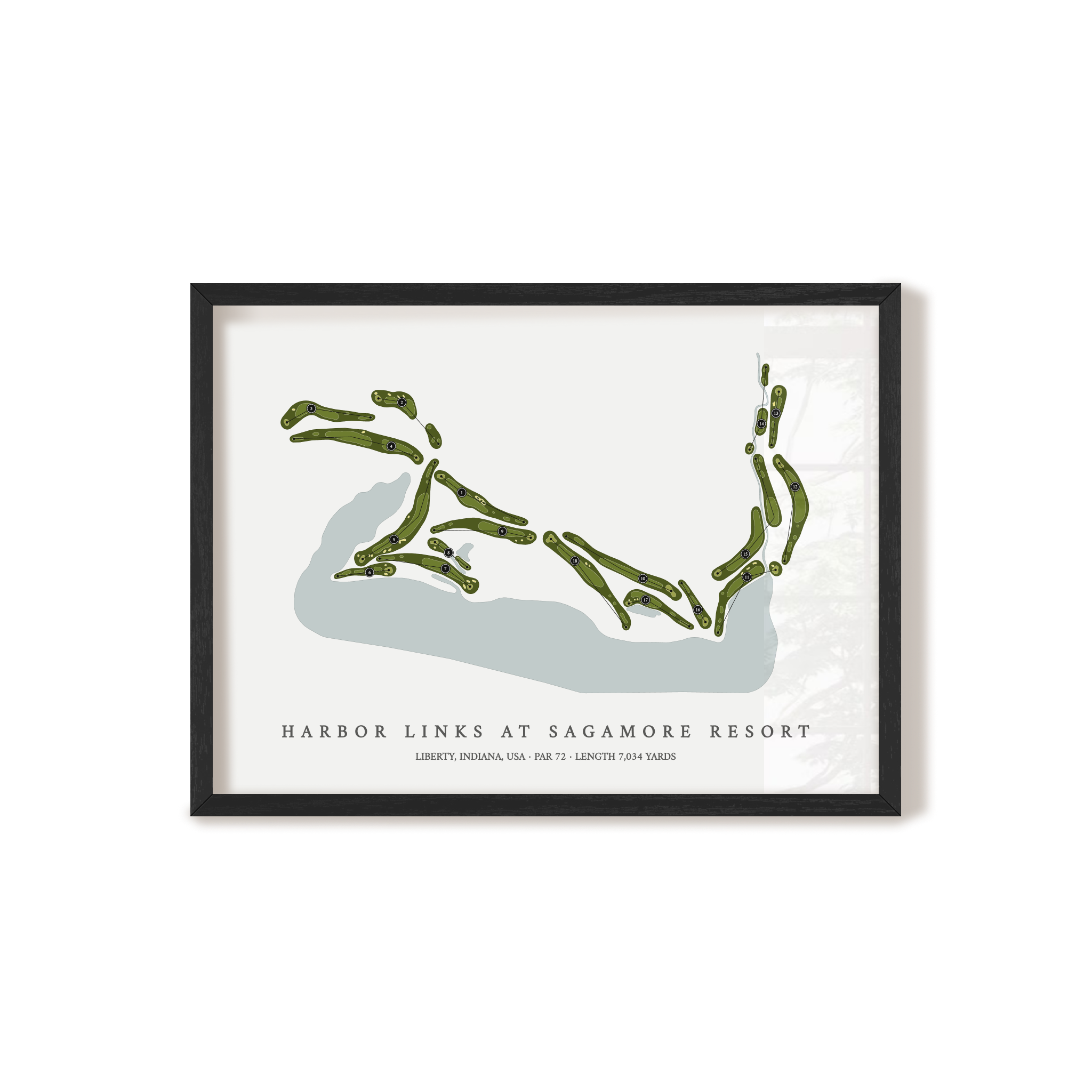 Harbor Links at Sagamore Resort | Golf Course Map | Black Frame 