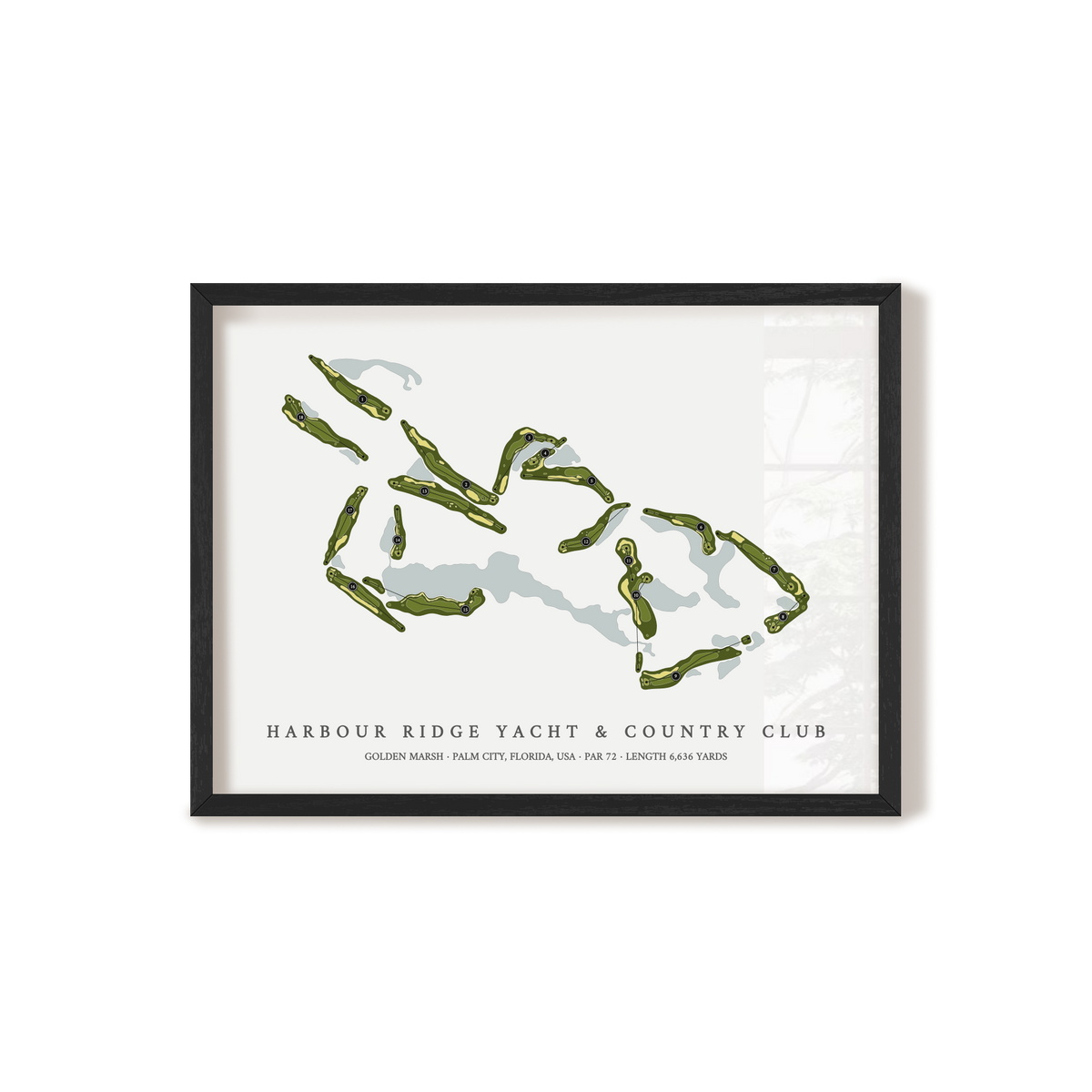 Harbour Ridge Yacht & Country Club - Golden Marsh | Golf Course Map | Black Frame 