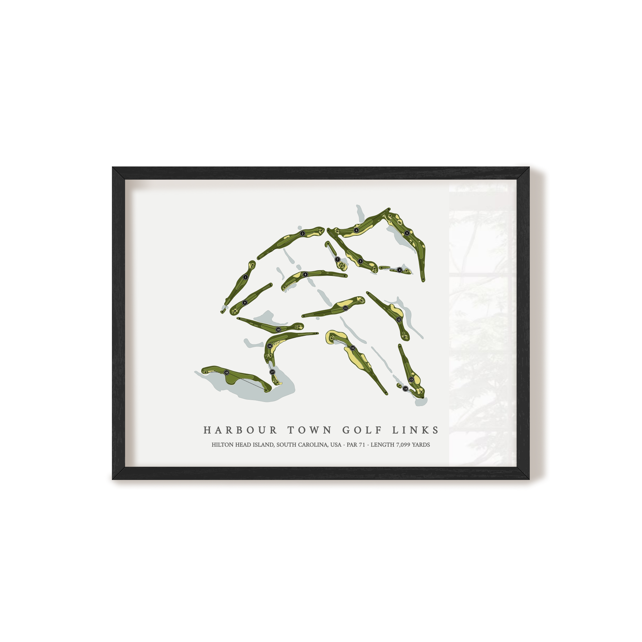 Harbour Town Golf Links | Golf Course Print | Black Frame 