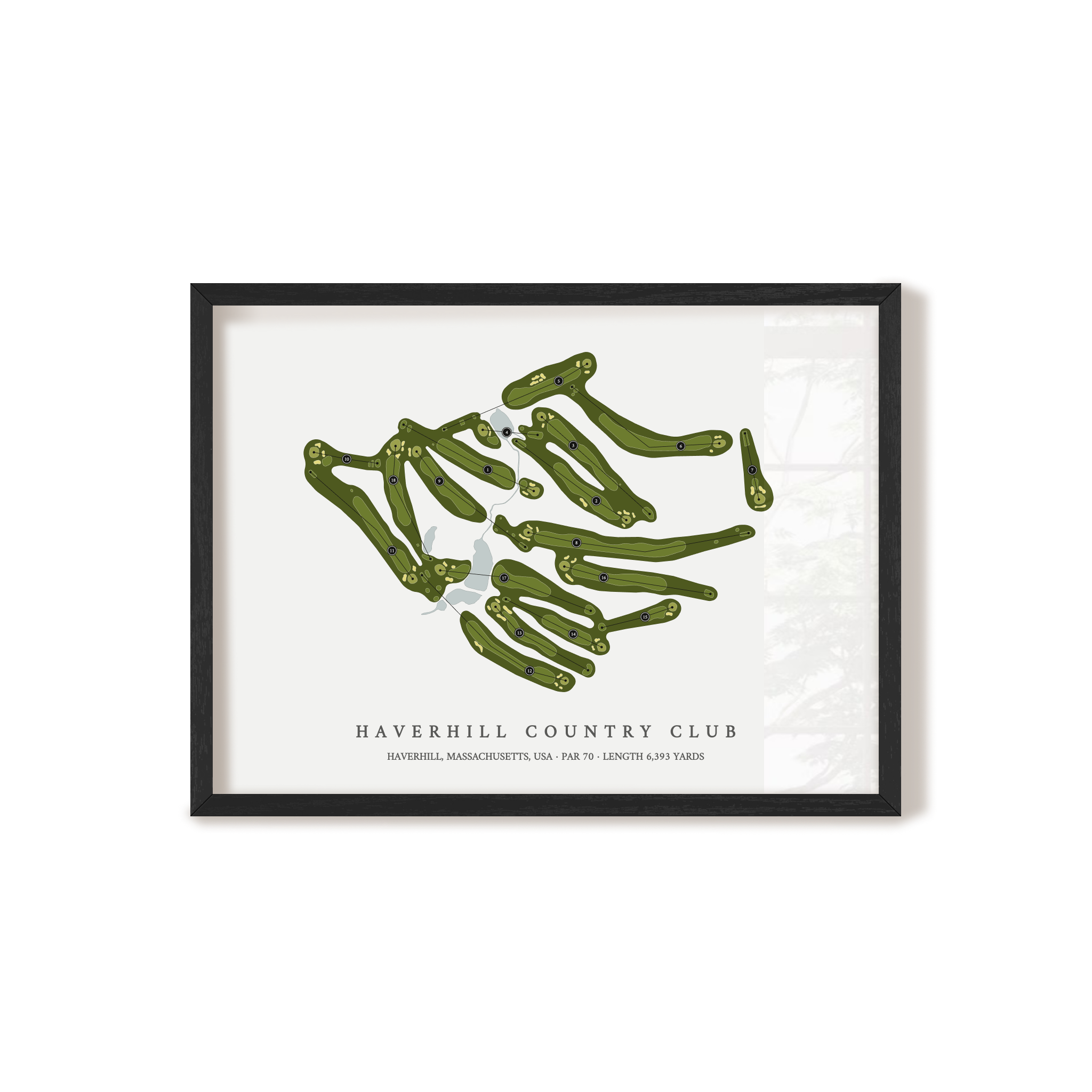 Haverhill Country Club | Golf Course Map | Black Frame 