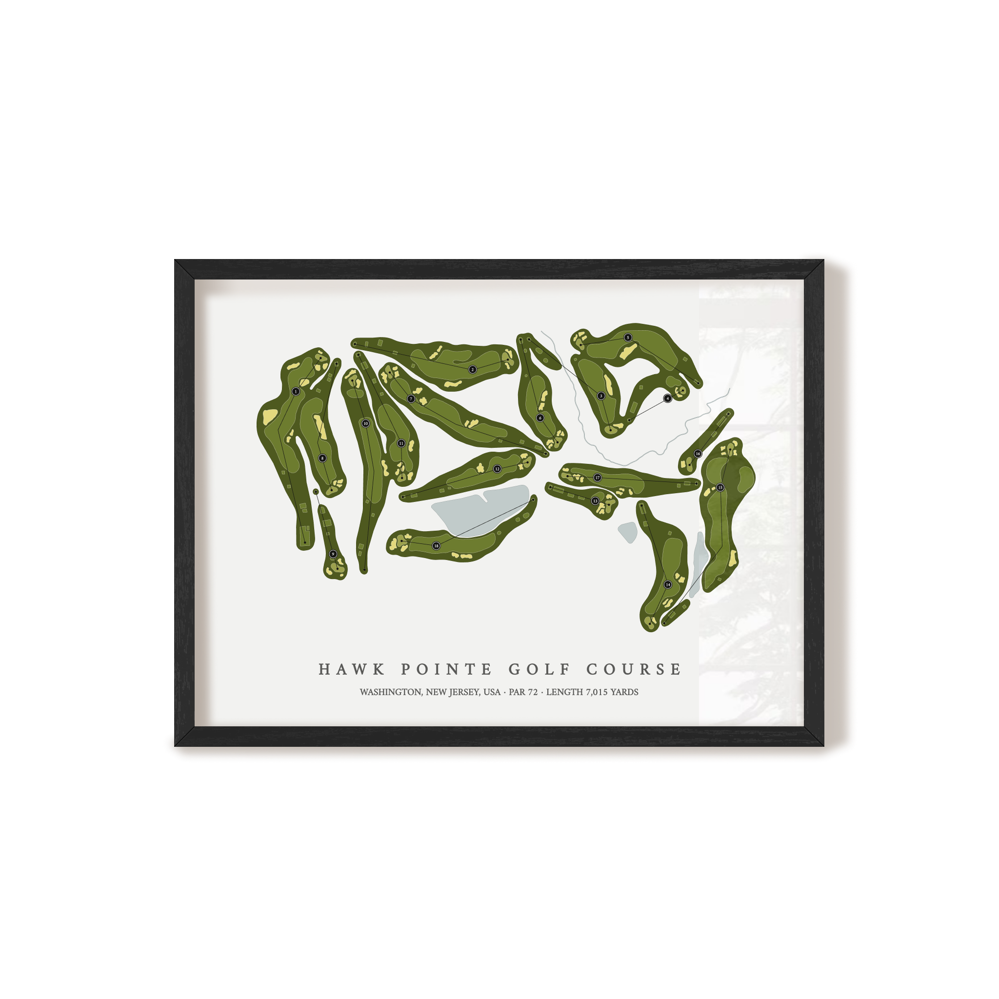 Hawk Pointe Golf Course | Golf Course Map | Black Frame 