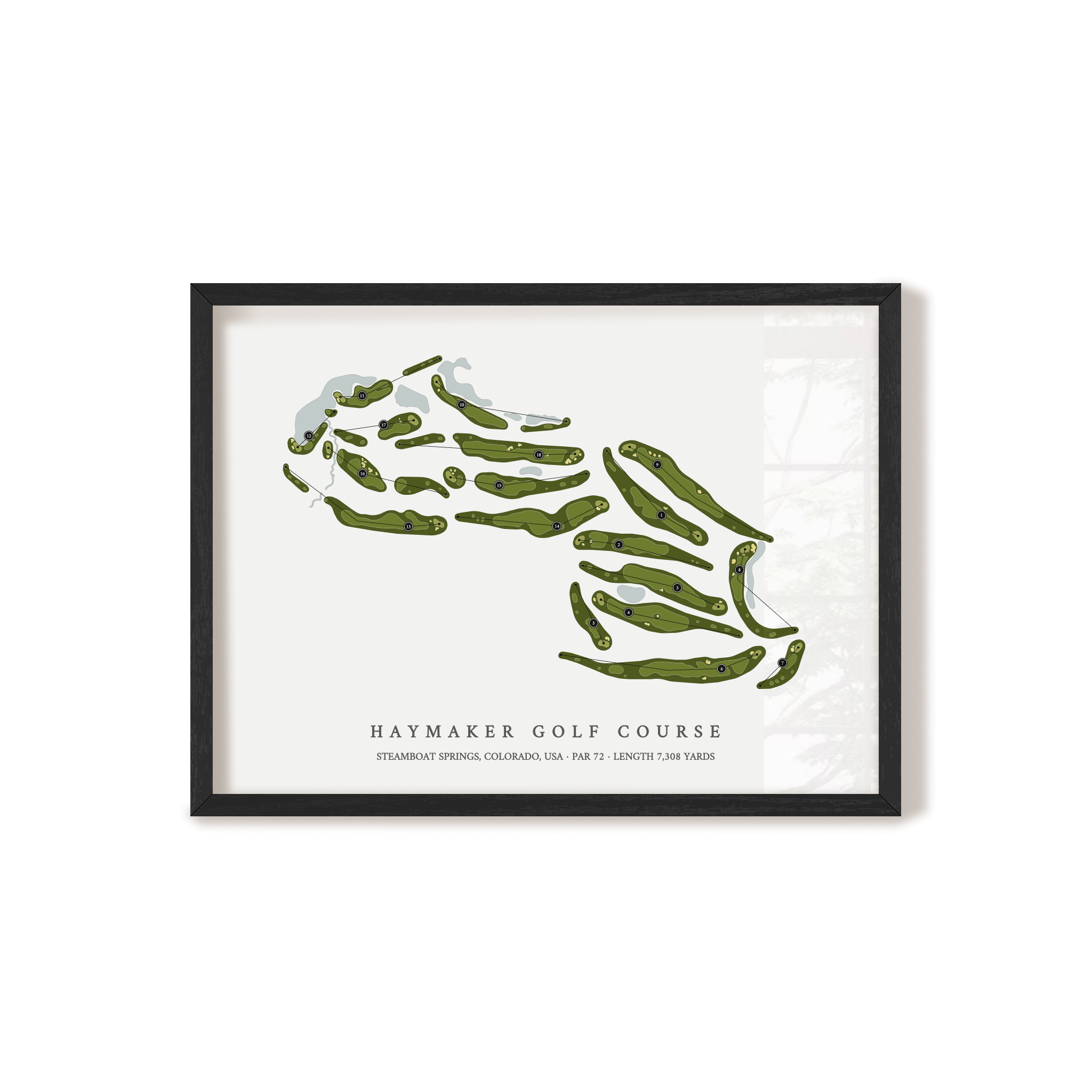 Haymaker Golf Course | Golf Course Map | Black Frame 