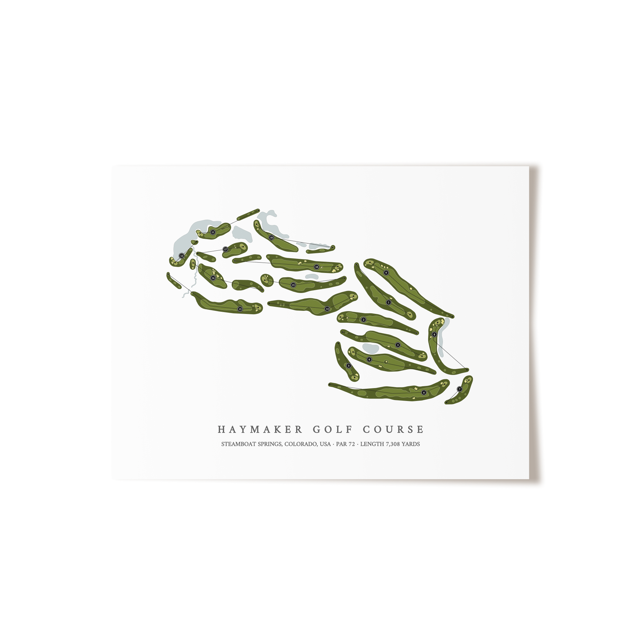 Haymaker Golf Course | Golf Course Map | Unframed 