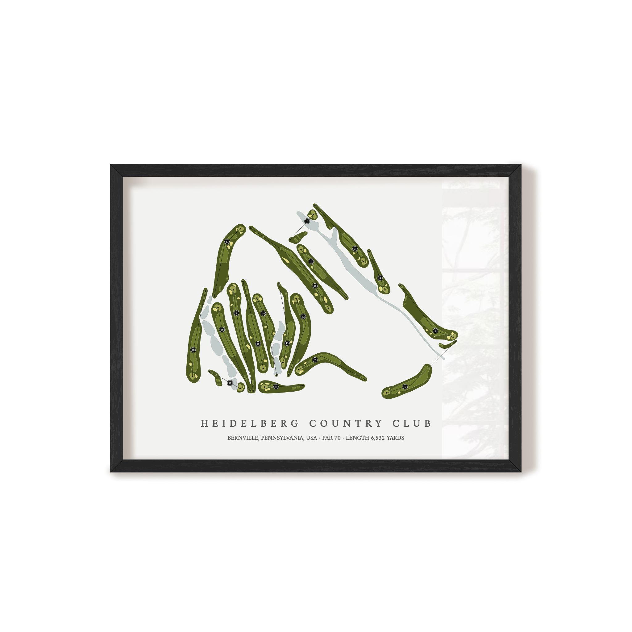 Heidelberg Country Club | Golf Course Map | Black Frame 