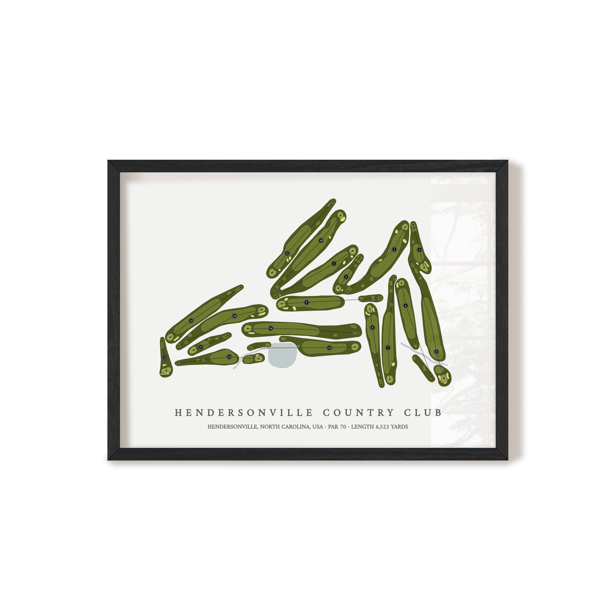 Hendersonville Country Club | Golf Course Map | Black Frame 