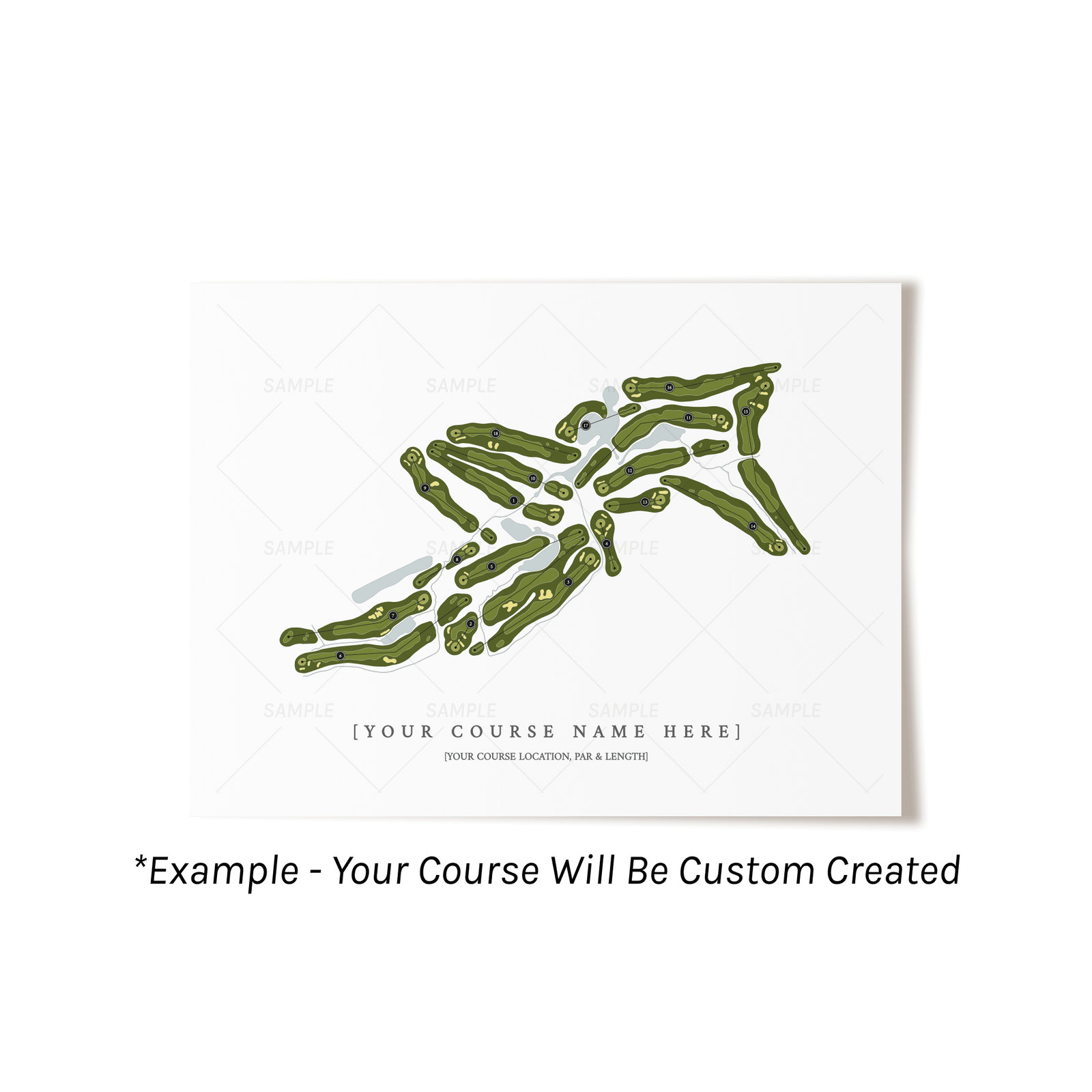 Custom Golf Course Map Heritage Golf Course Print