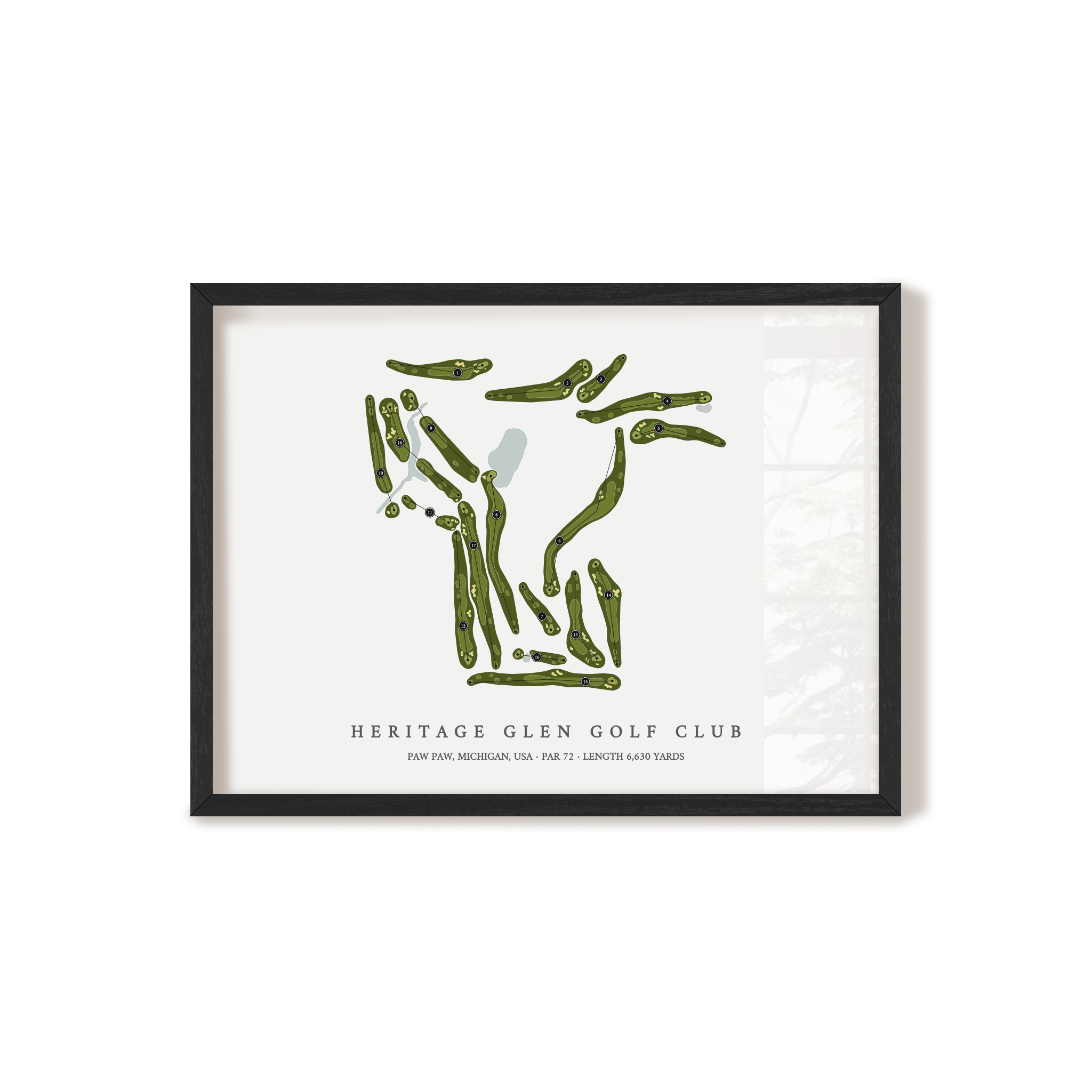 Heritage Glen Golf Club | Golf Course Map | Black Frame 