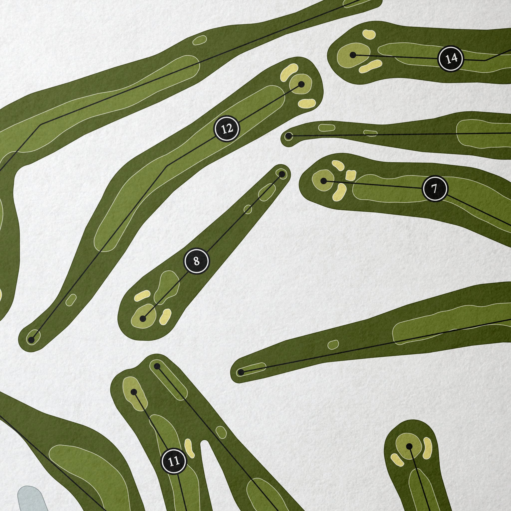 Hiawatha Golf Club | Golf Course Print | Close Up