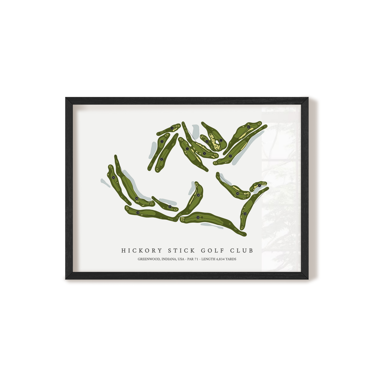 Hickory Stick Golf Club | Golf Course Map | Black Frame 