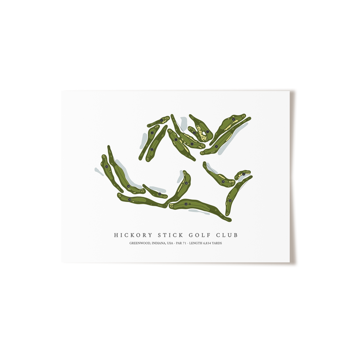 Hickory Stick Golf Club | Golf Course Map | Unframed 