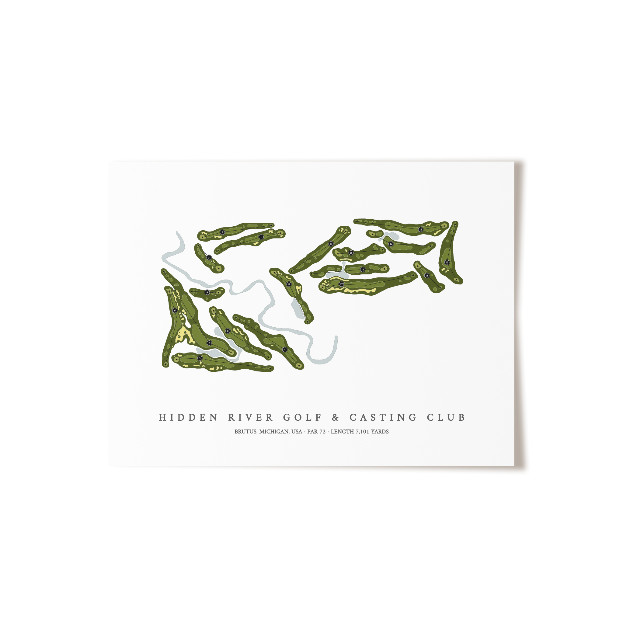 Hidden River Golf & Casting Club | Golf Course Print | Unframed
