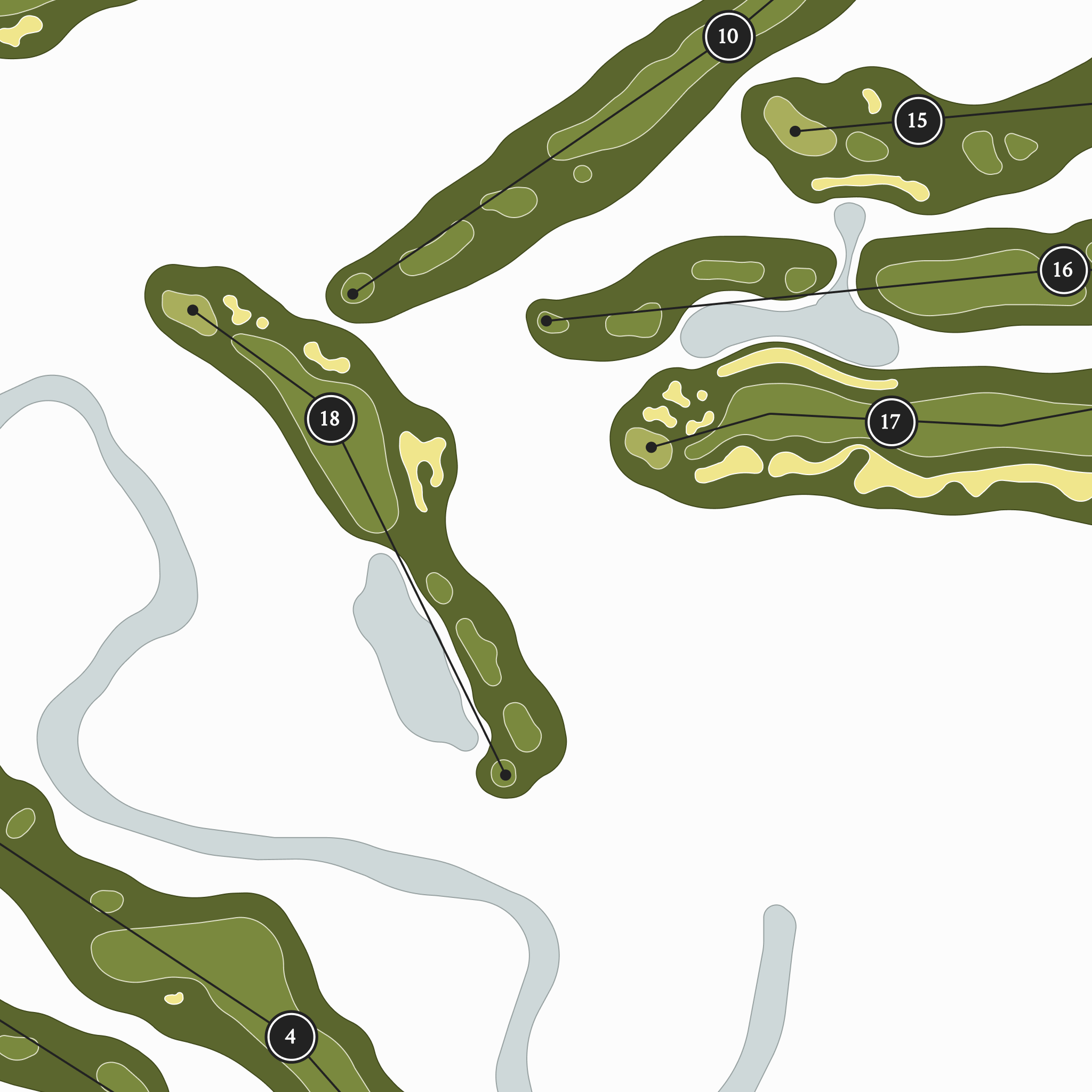 Hidden River Golf & Casting Club | Golf Course Map | Close Up