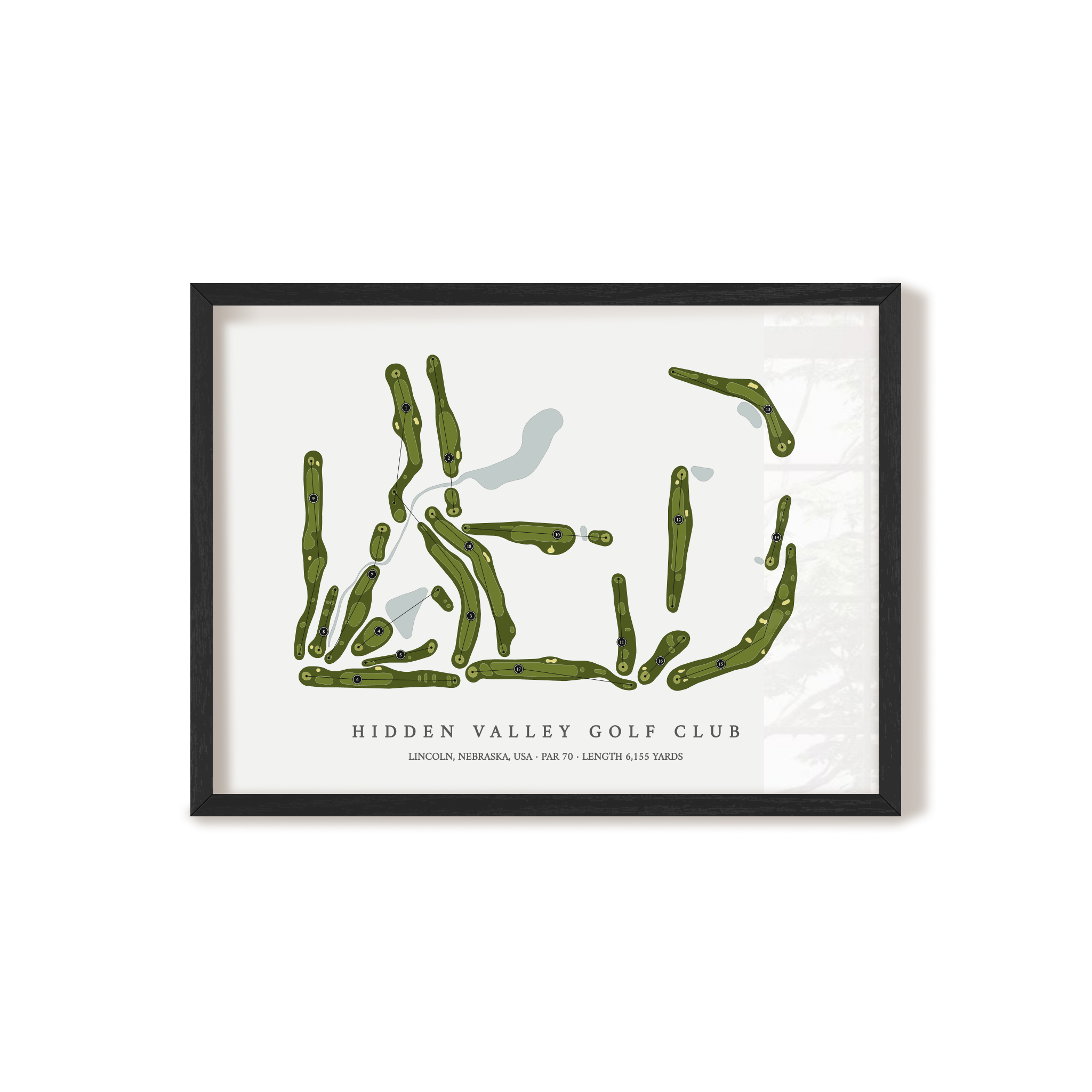 Hidden Valley Golf Club | Golf Course Map | Black Frame 