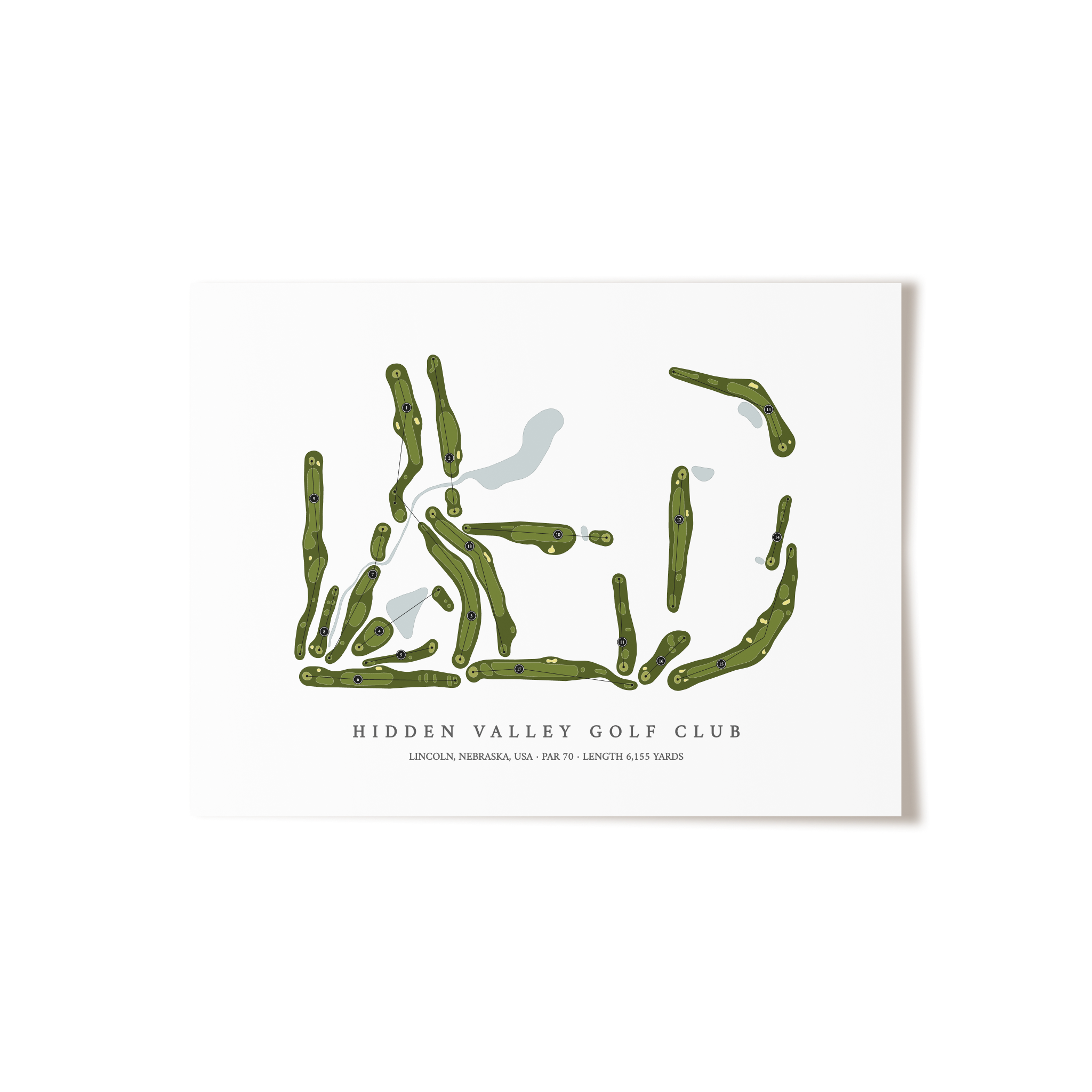 Hidden Valley Golf Club | Golf Course Map | Unframed 