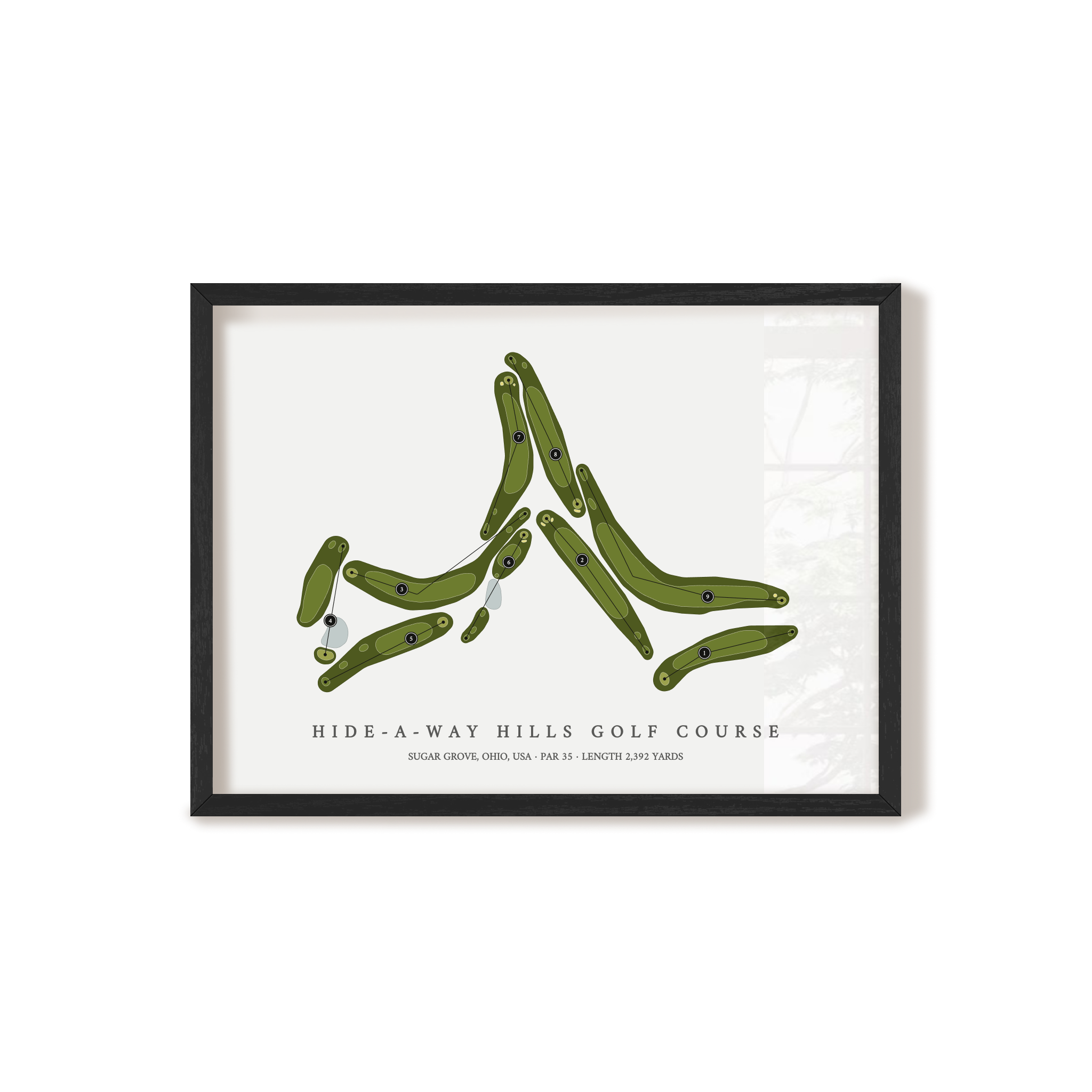 Hide-A-Way Hills Golf Course | Golf Course Map | Black Frame 