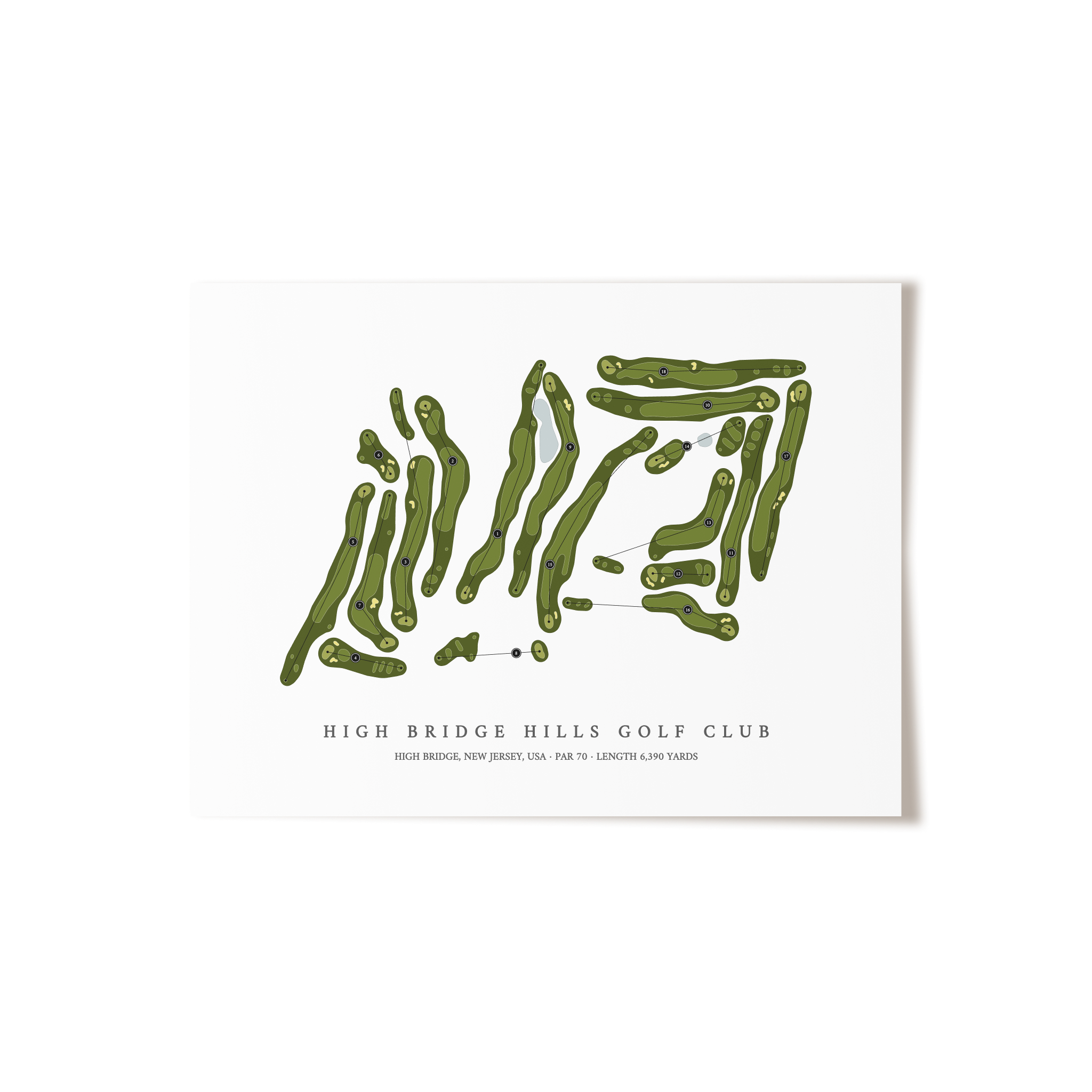 High Bridge Hills Golf Club | Golf Course Map | Unframed 
