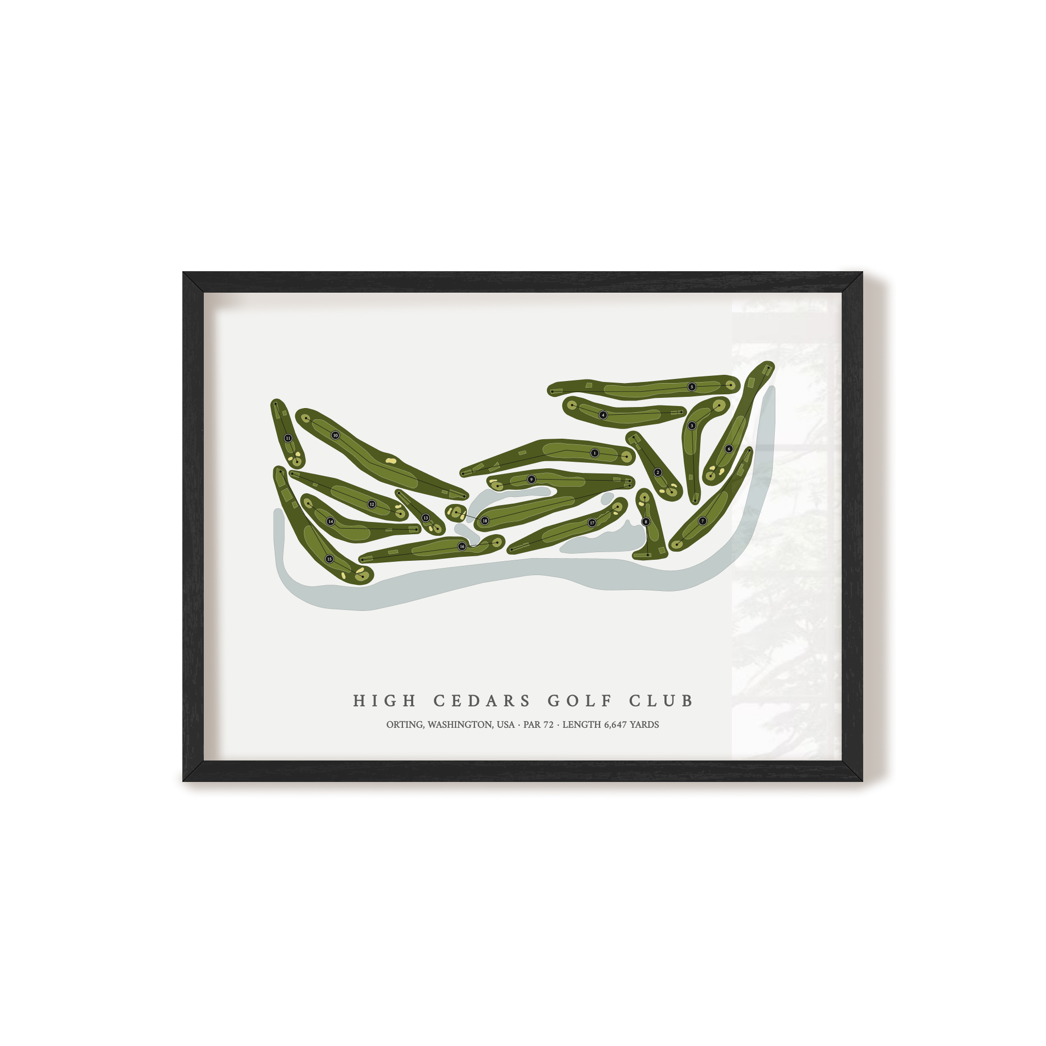 High Cedars Golf Club | Golf Course Map | Black+Frame 