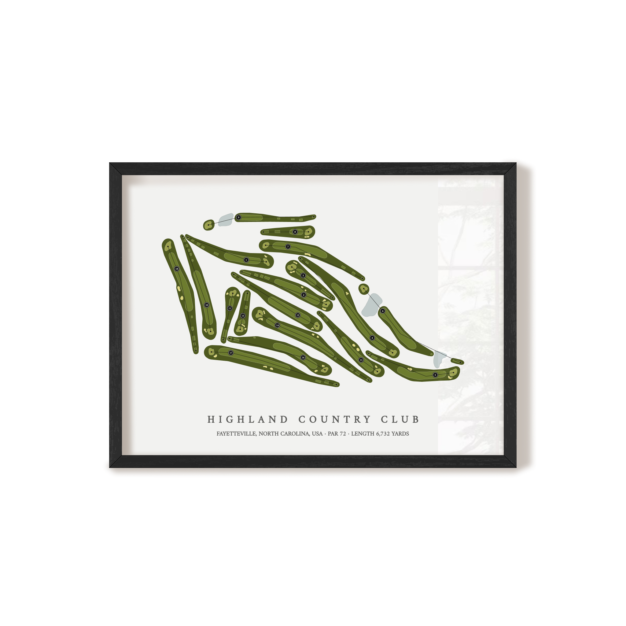 Highland Country Club | Golf Course Map | Black+Frame 