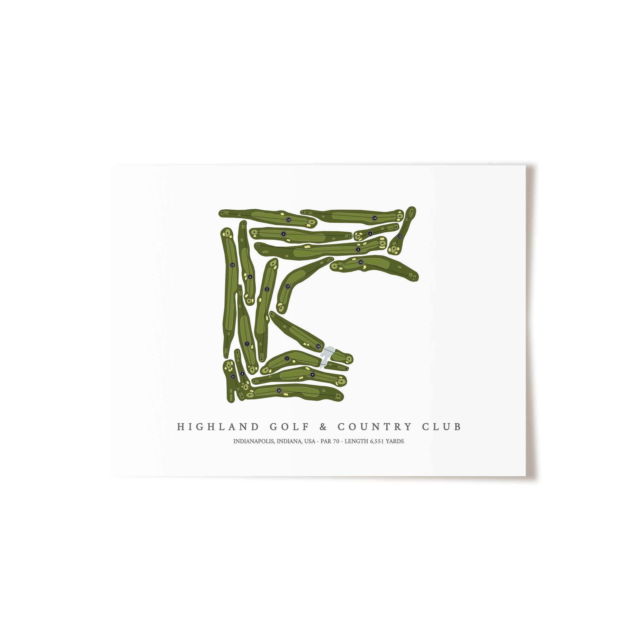Highland Golf & Country Club | Golf Course Print | Unframed
