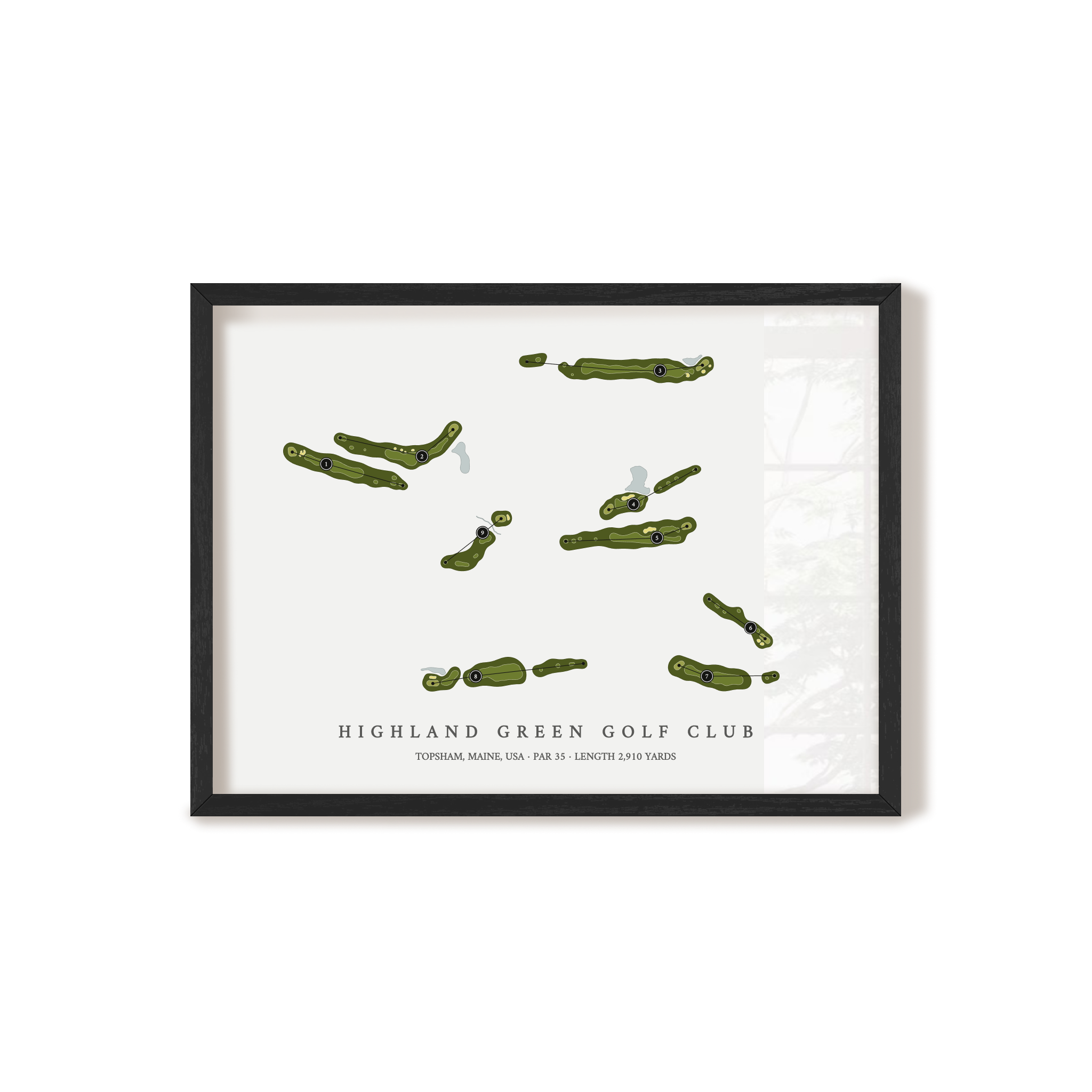 Highland Green Golf Club | Golf Course Map | Black Frame 