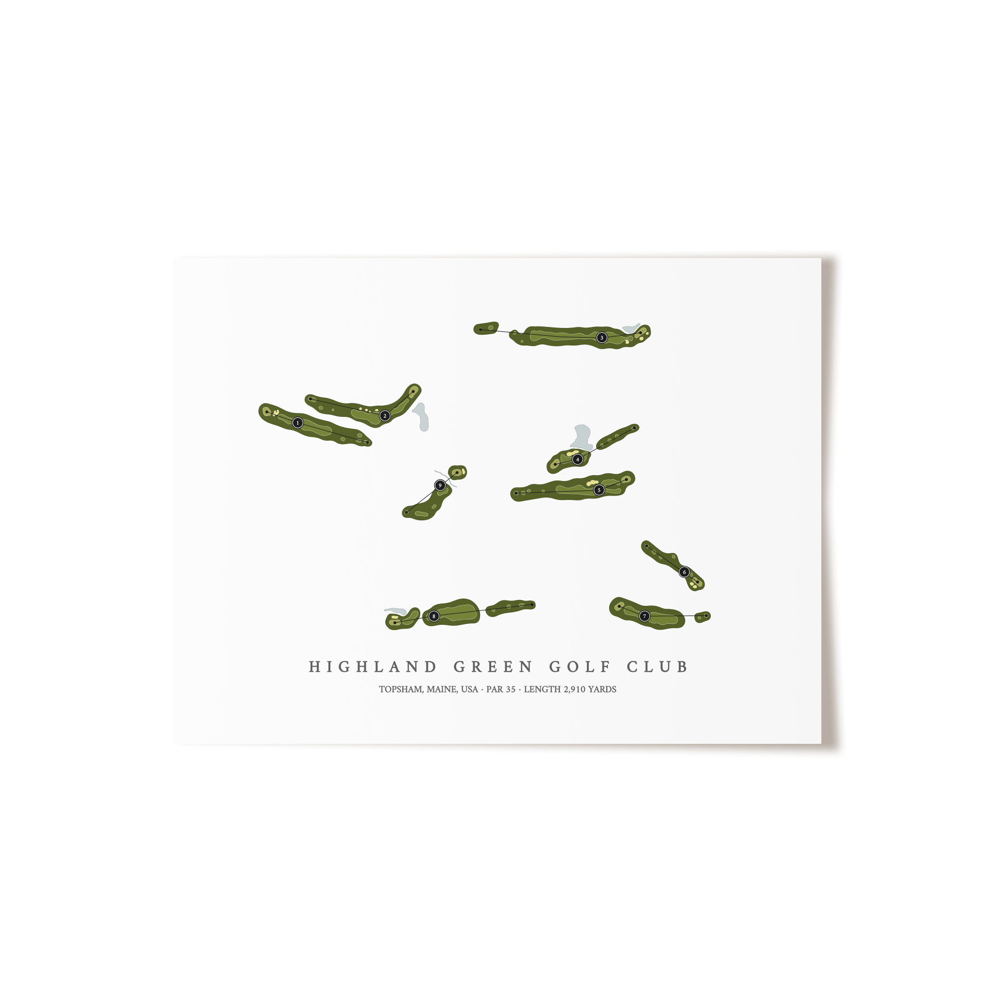 Highland Green Golf Club | Golf Course Map | Unframed 