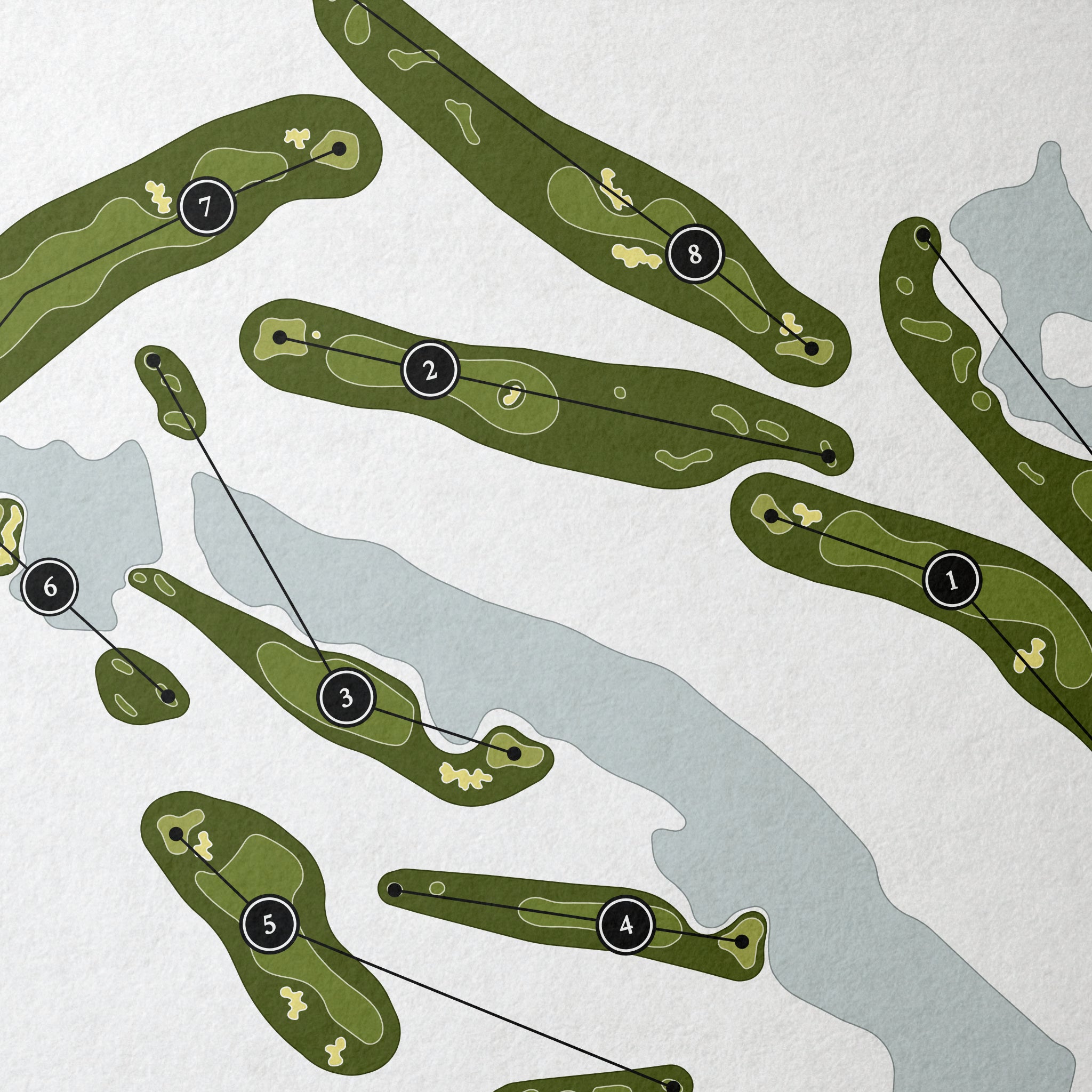 Highland Oaks Golf Course | Golf Course Map | Close Up 