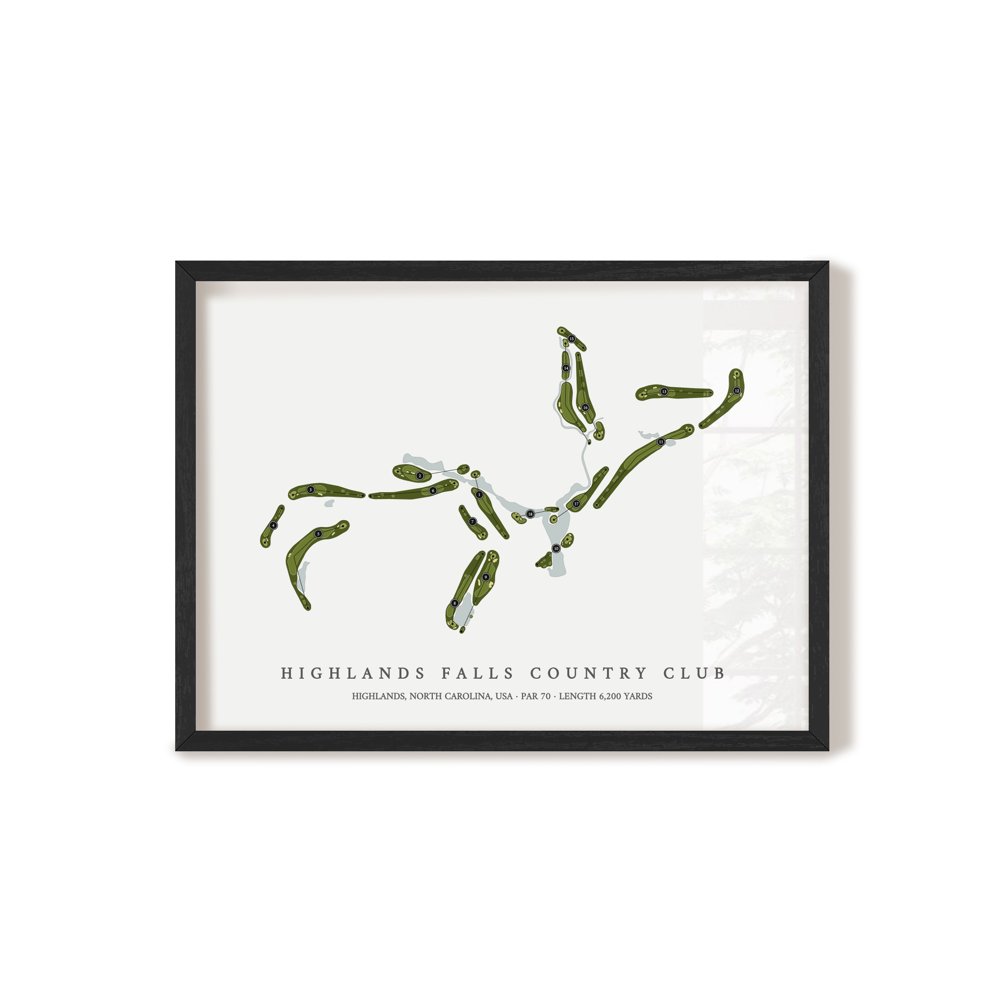 Highlands Falls Country Club | Golf Course Map | Black Frame 