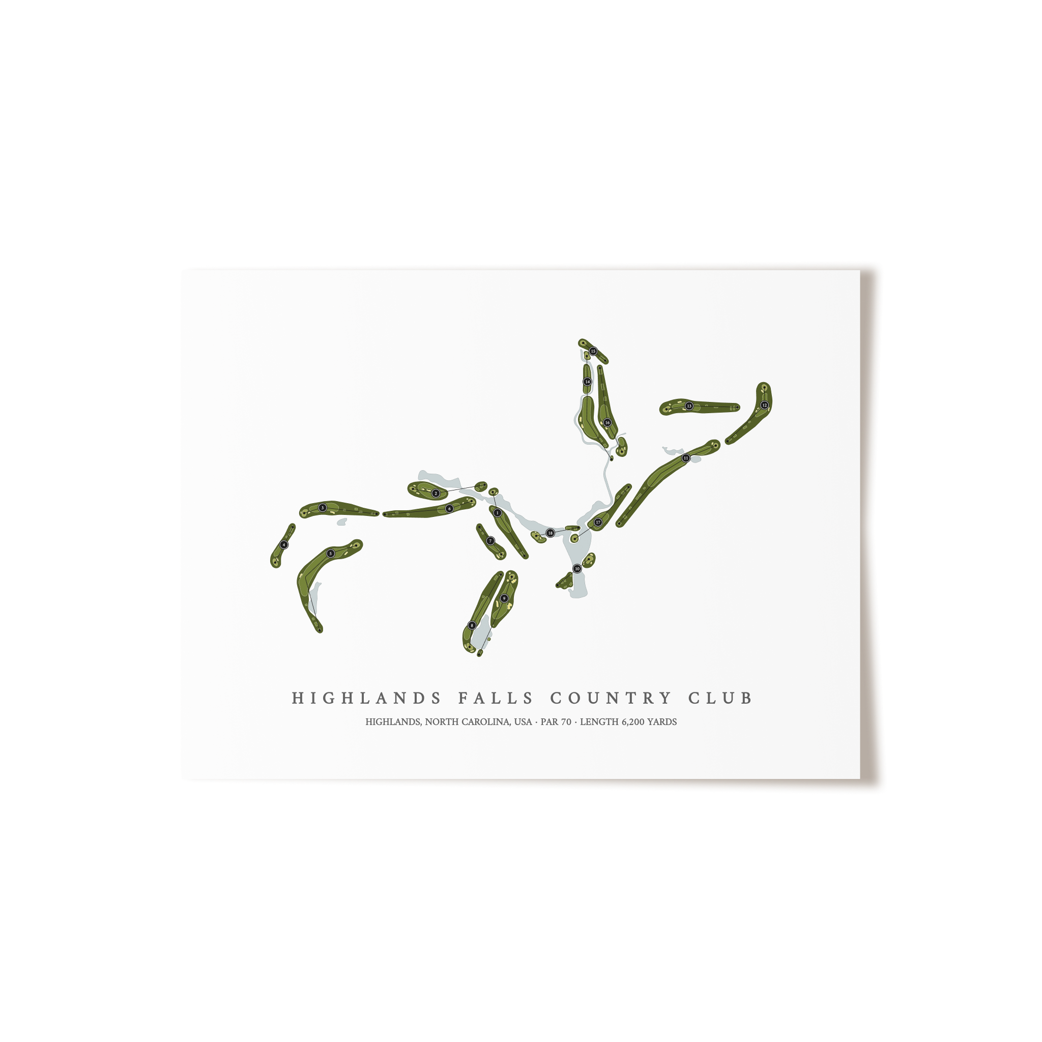 Highlands Falls Country Club | Golf Course Map | Unframed 