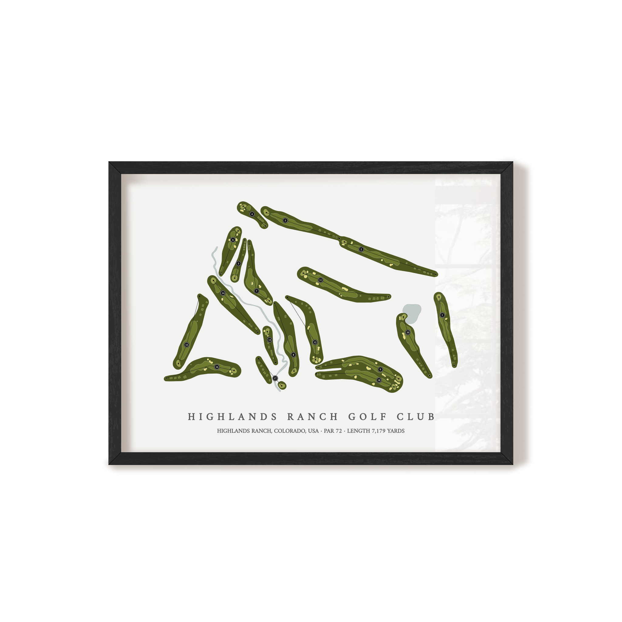 Highlands Ranch Golf Club | Golf Course Map | Black Frame