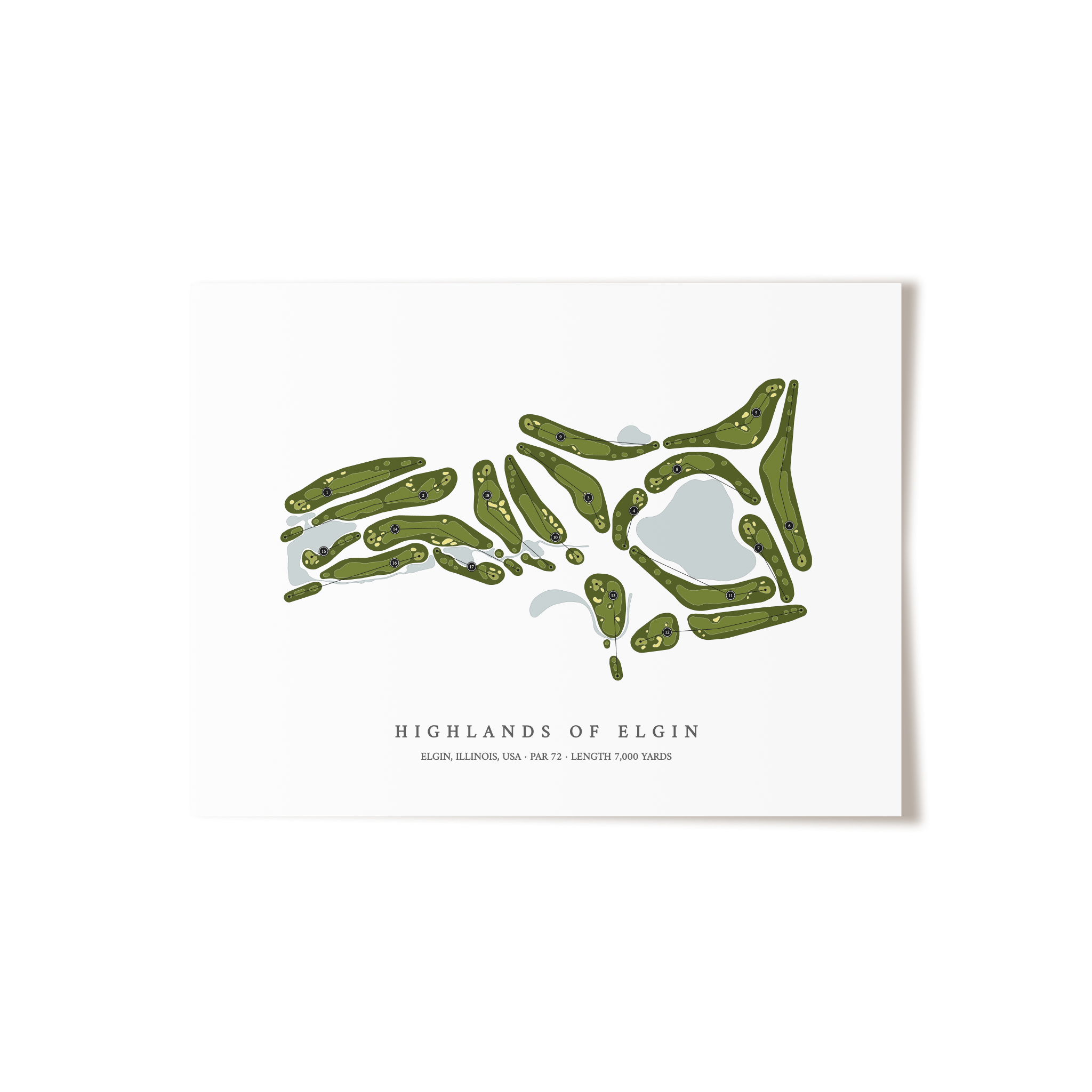 Highlands of Elgin | Golf Course Map | Unframed 