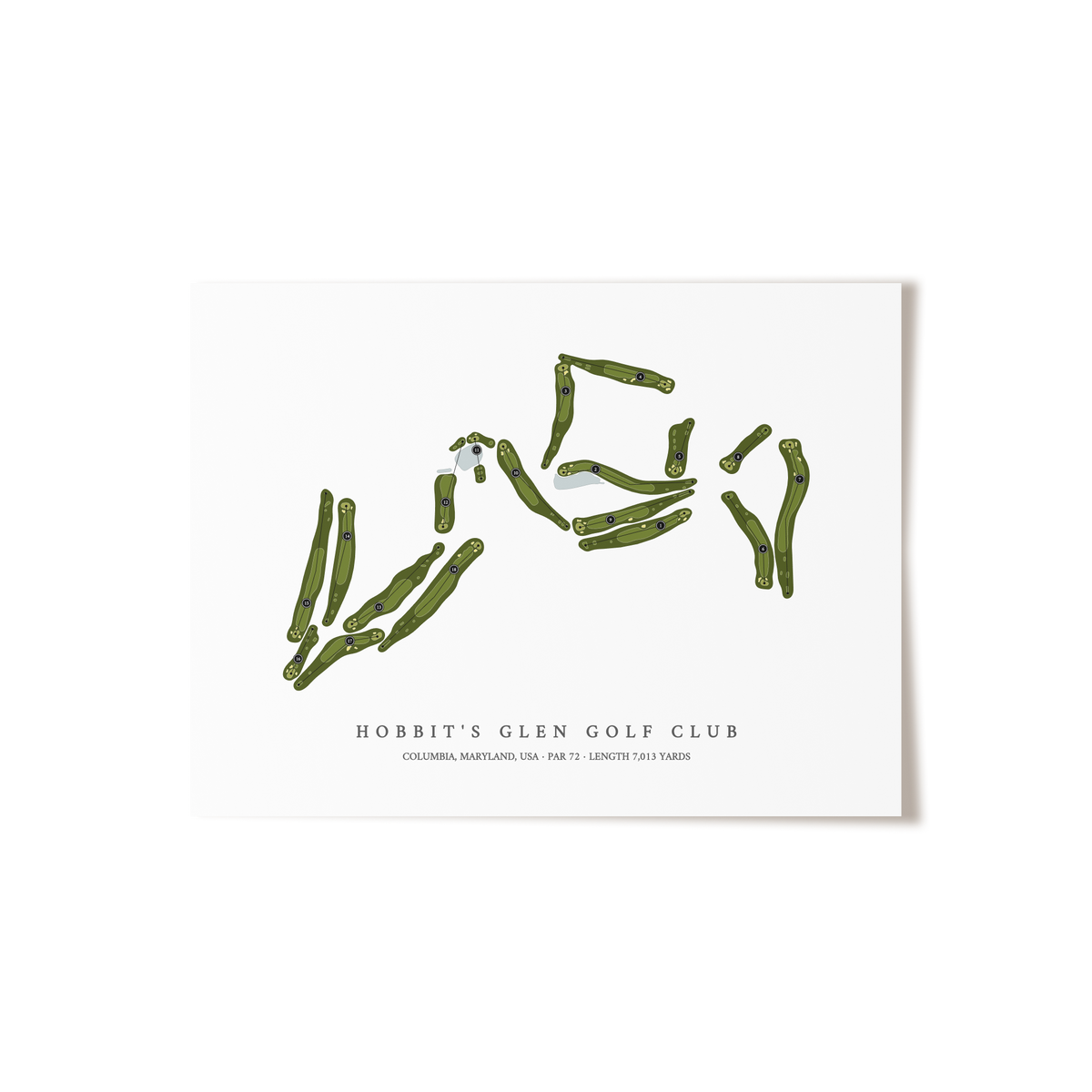 Hobbit's Glen Golf Club | Golf Course Map | Unframed 