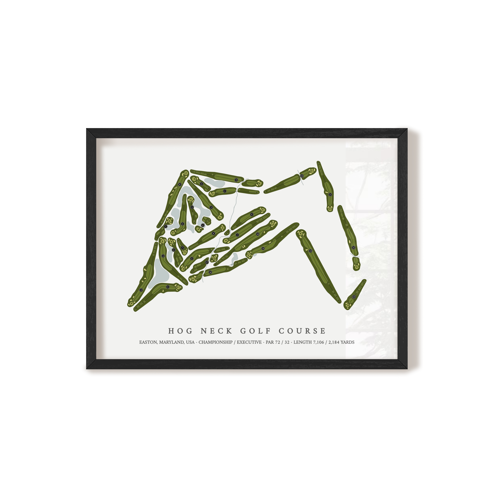 Hog Neck Golf Course | Golf Course Print | Black Frame 