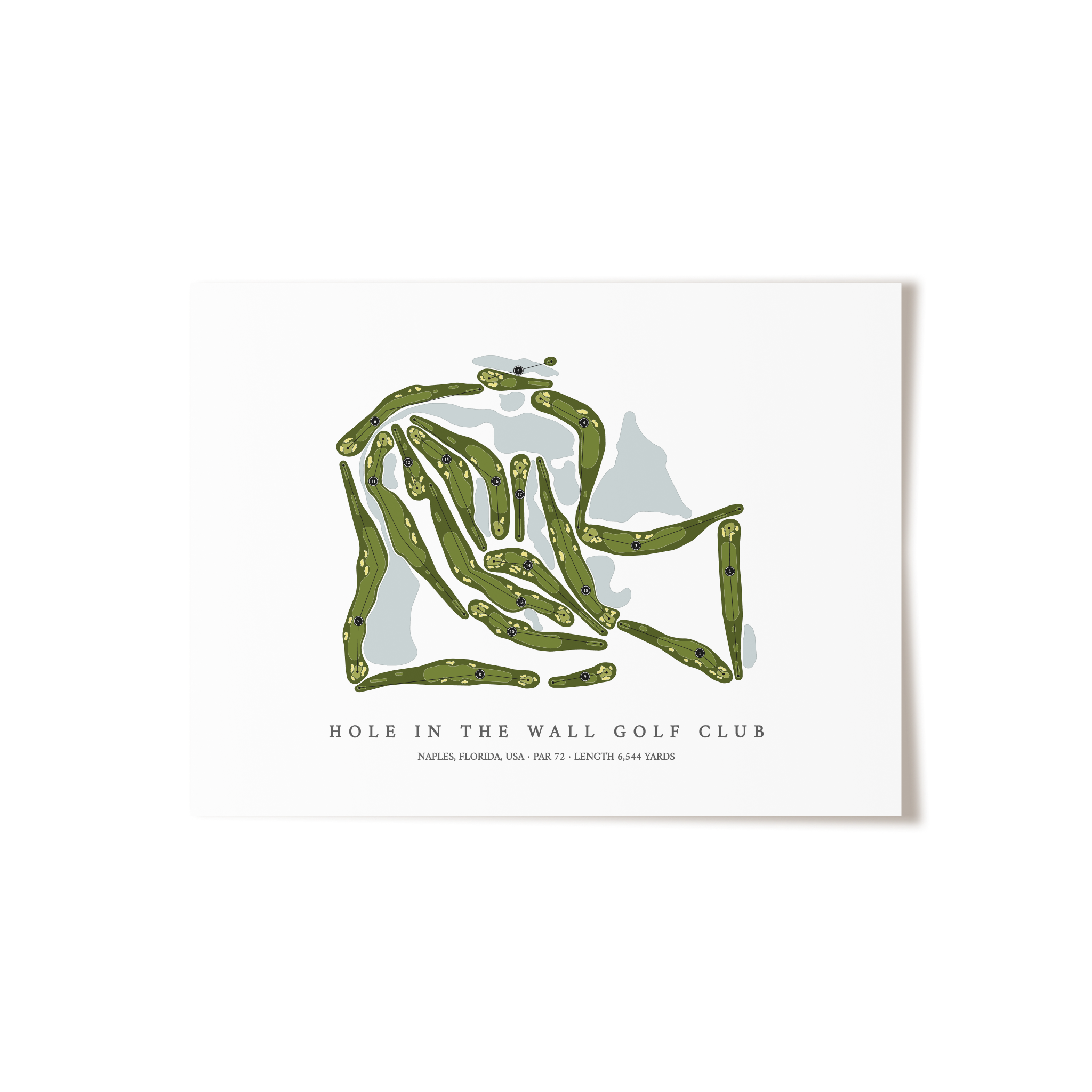 Hole In the Wall Golf Club | Golf Course Map | Unframed 