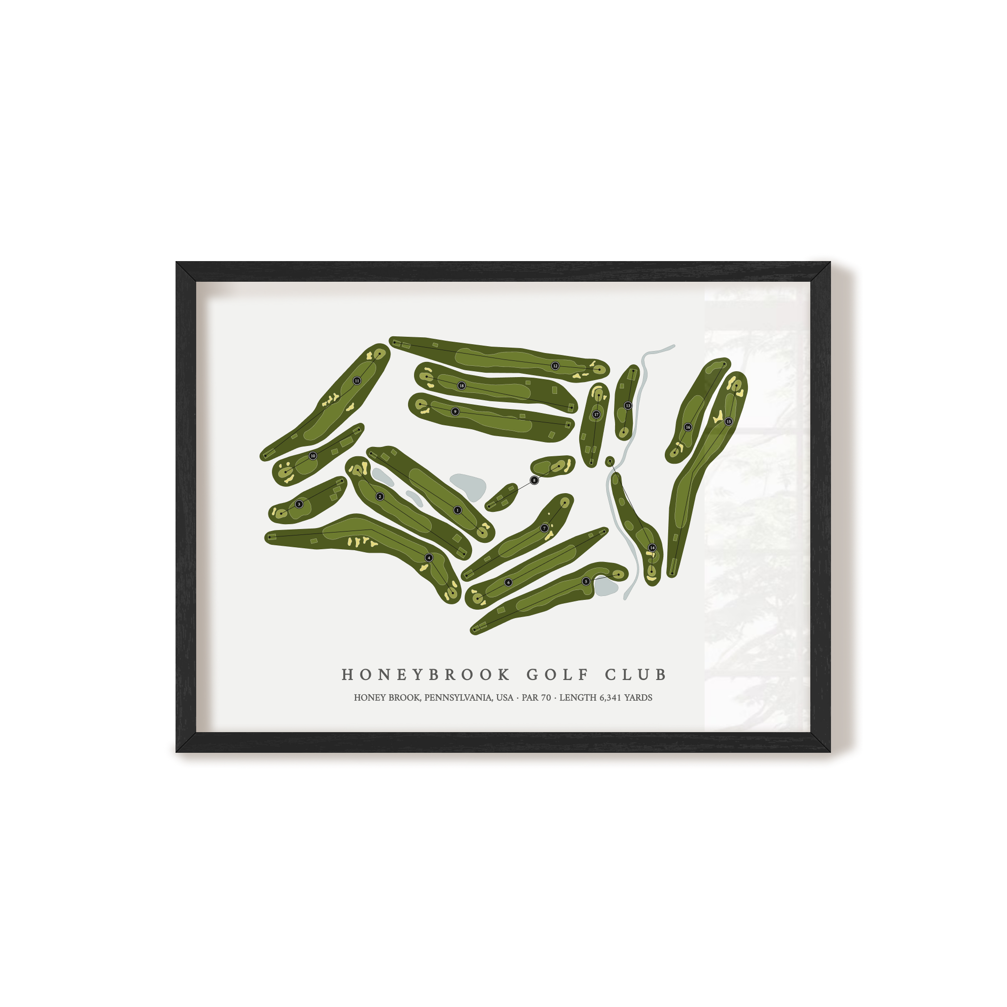 Honeybrook Golf Club | Golf Course Map | Black+Frame 