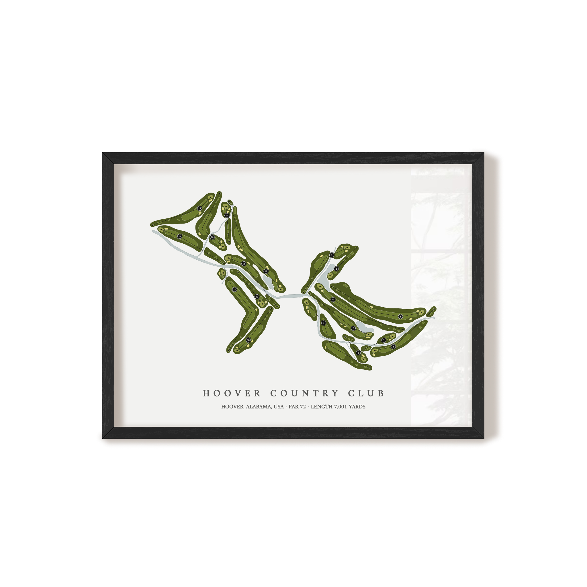 Hoover Country Club | Golf Course Map | Black Frame 