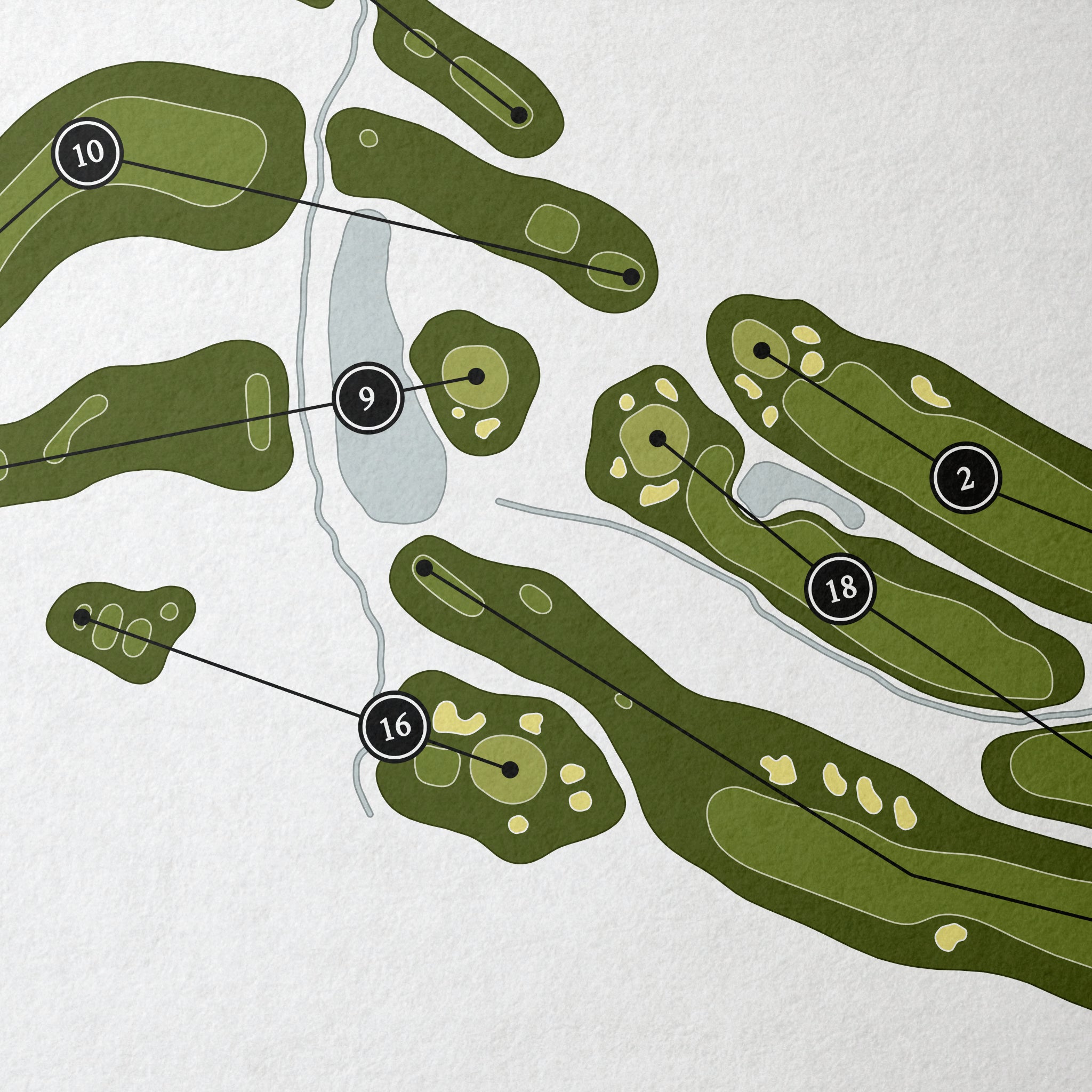 Hop Meadow Country Club | Golf Course Map | Close Up 