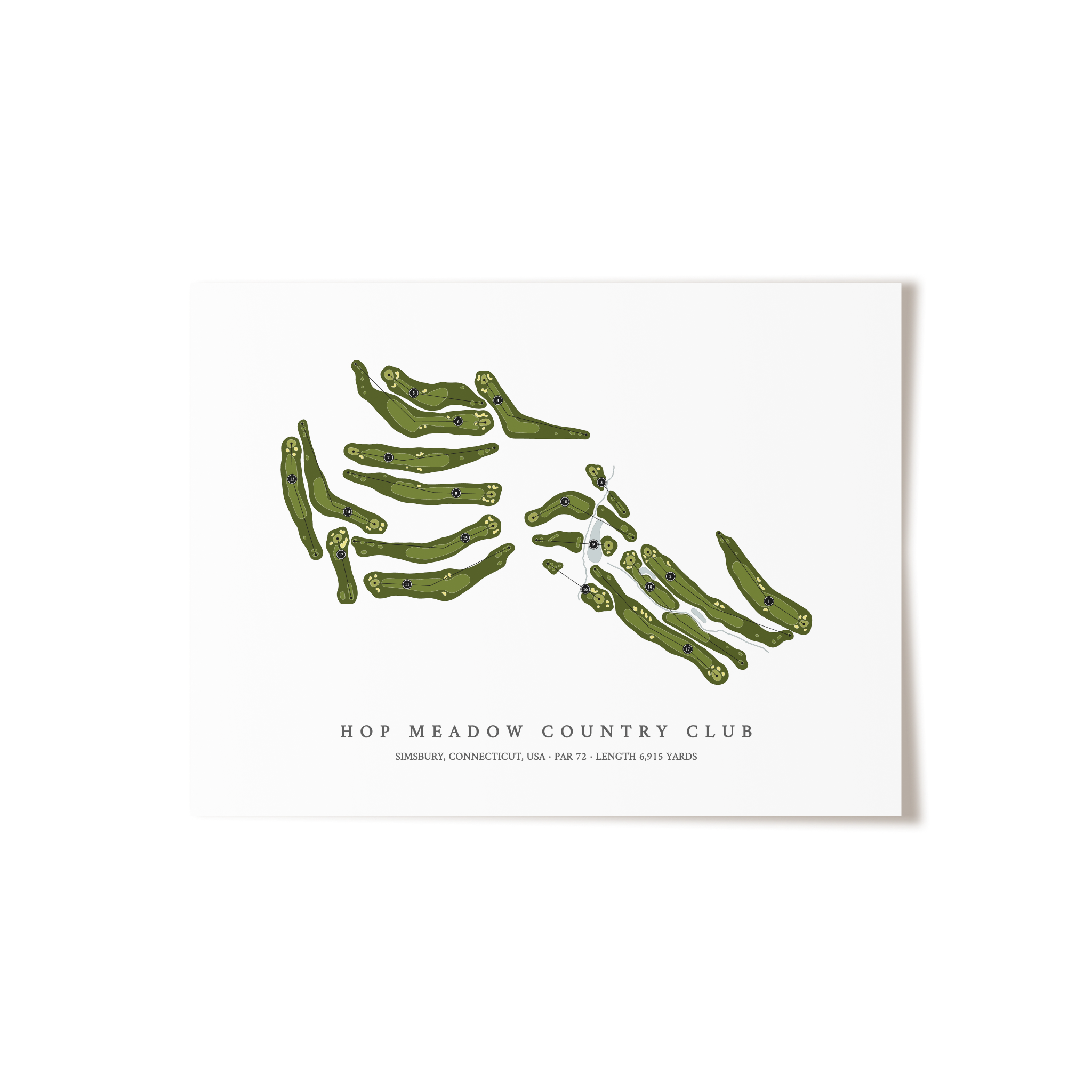Hop Meadow Country Club | Golf Course Map | Unframed 