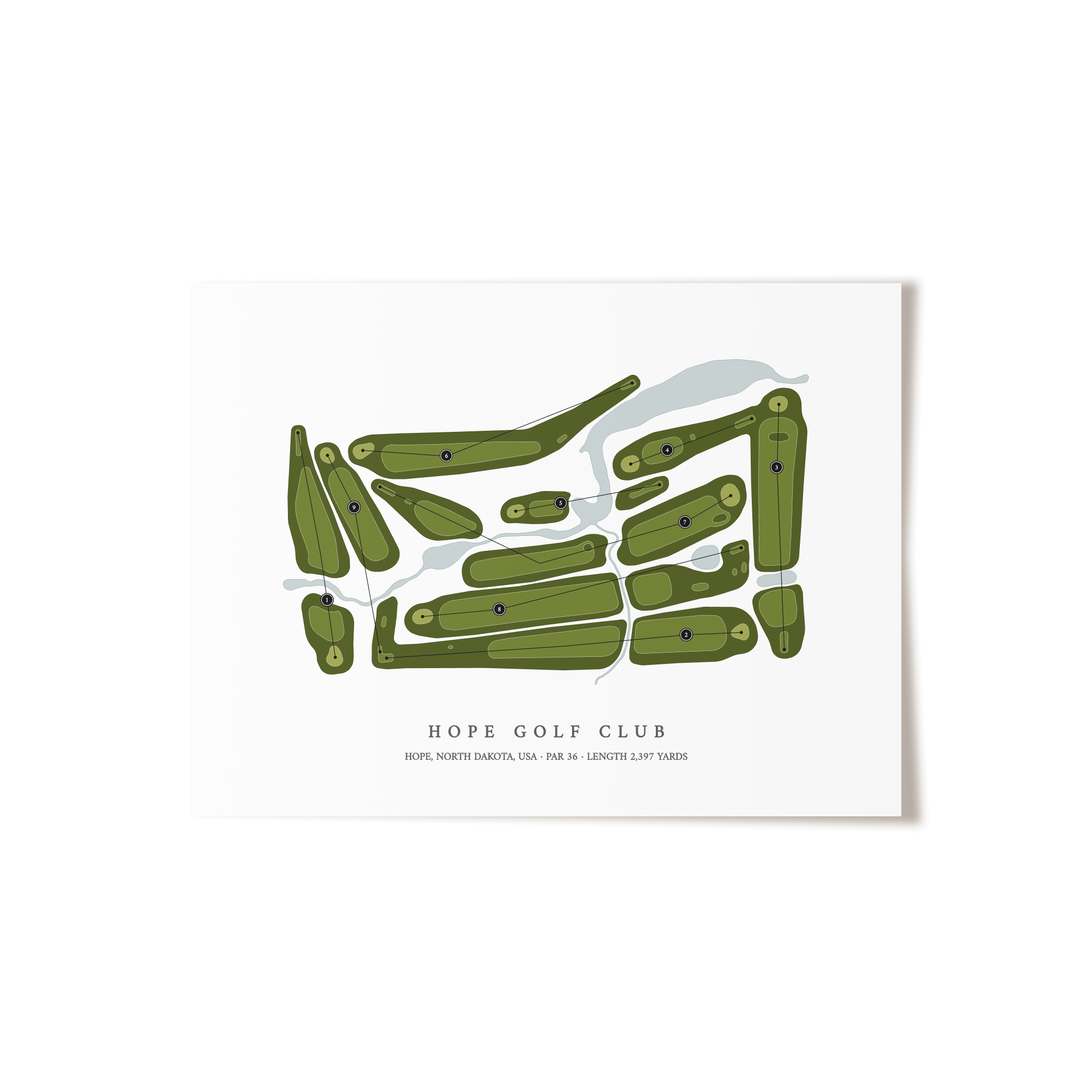 Hope Golf Club | Golf Course Map | Unframed 