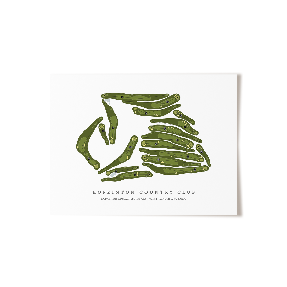 Hopkinton Country Club | Golf Course Map | Unframed 