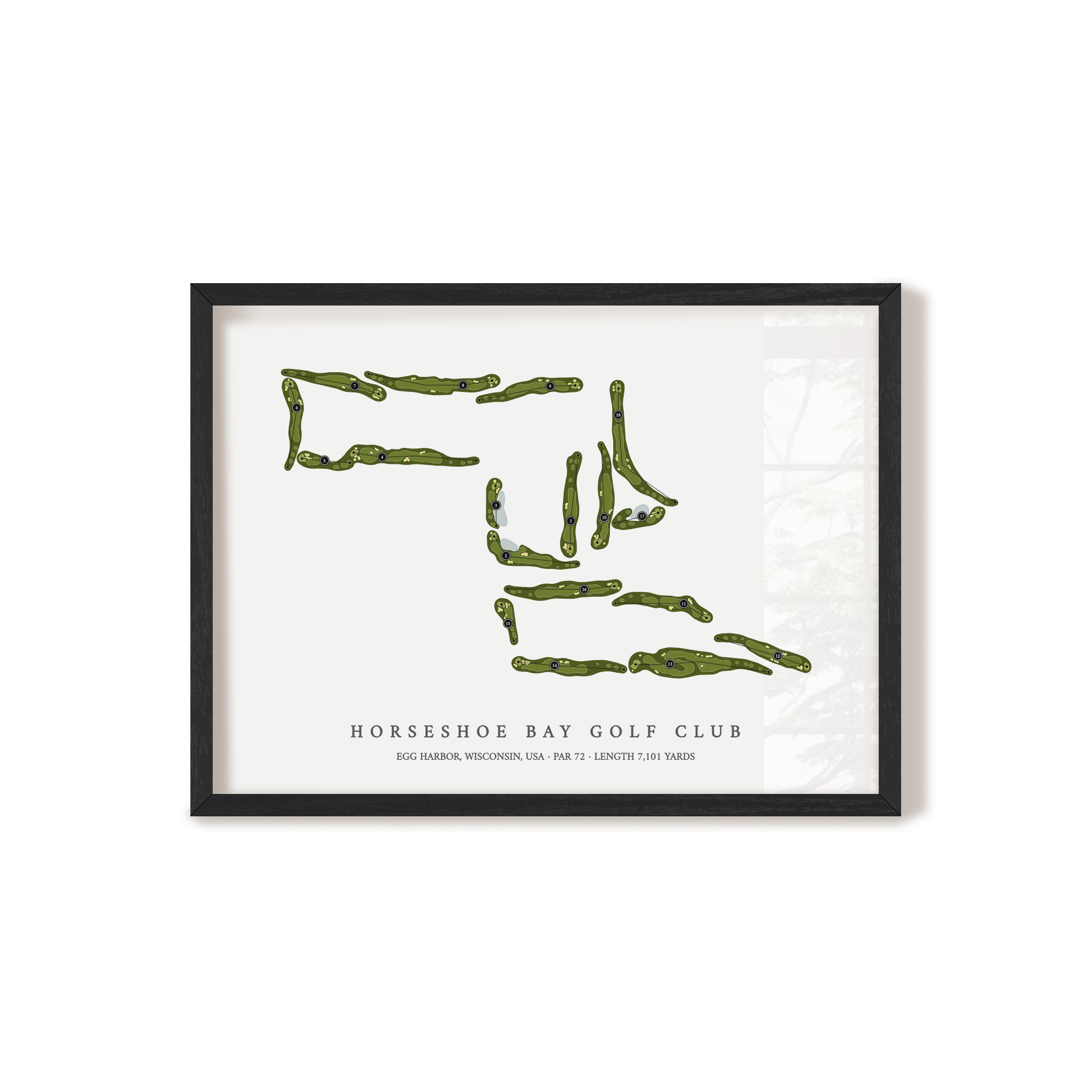 Horseshoe Bay Golf Club | Golf Course Map | Black Frame 