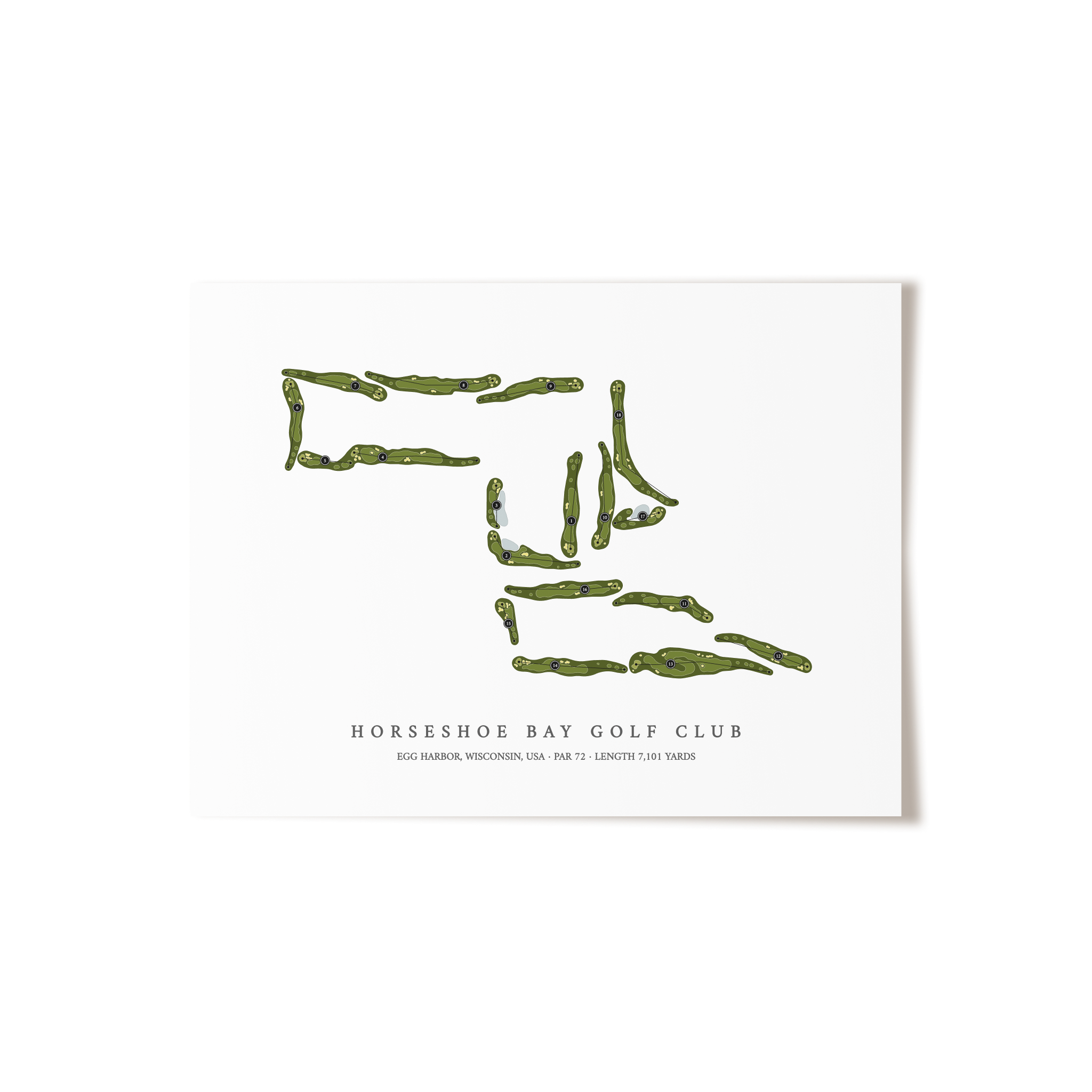 Horseshoe Bay Golf Club | Golf Course Map | Unframed 