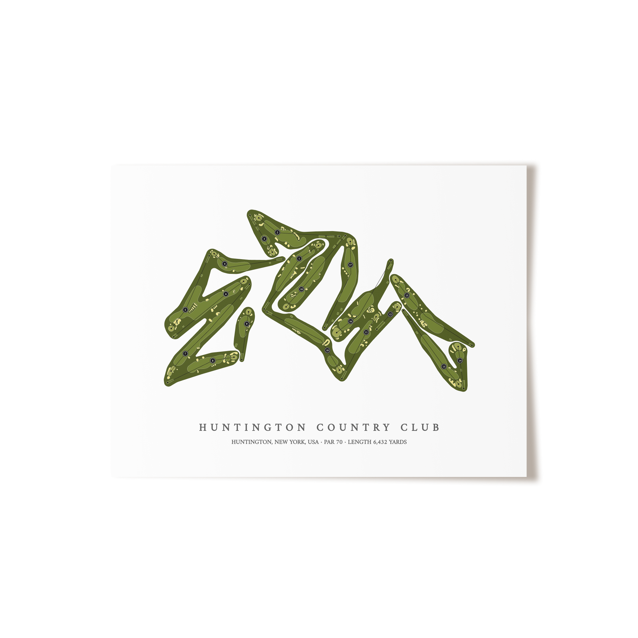 Huntington Country Club | Golf Course Map | Unframed 